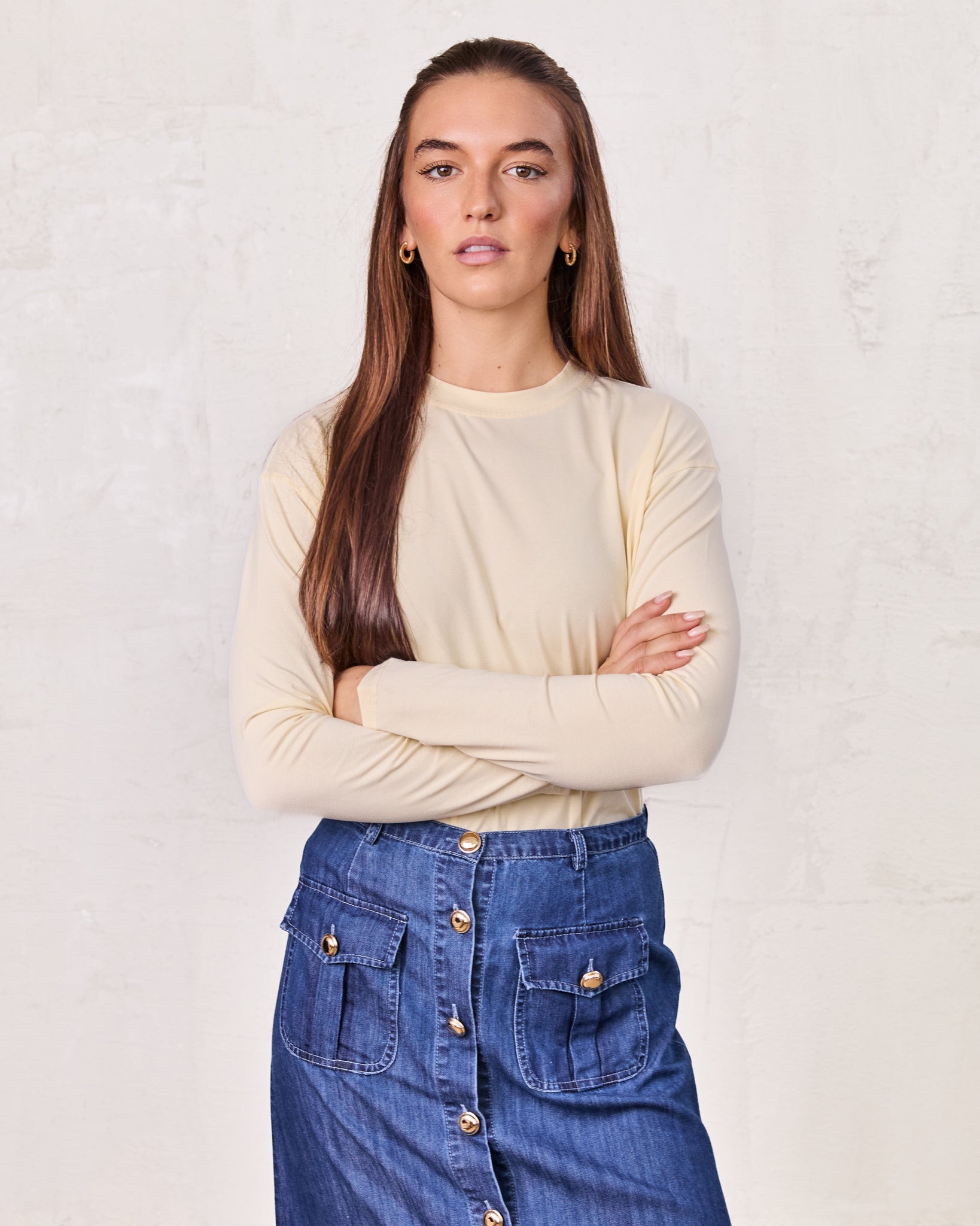 CLASSIC TEE LONG SLEEVE-PALE YELLOW