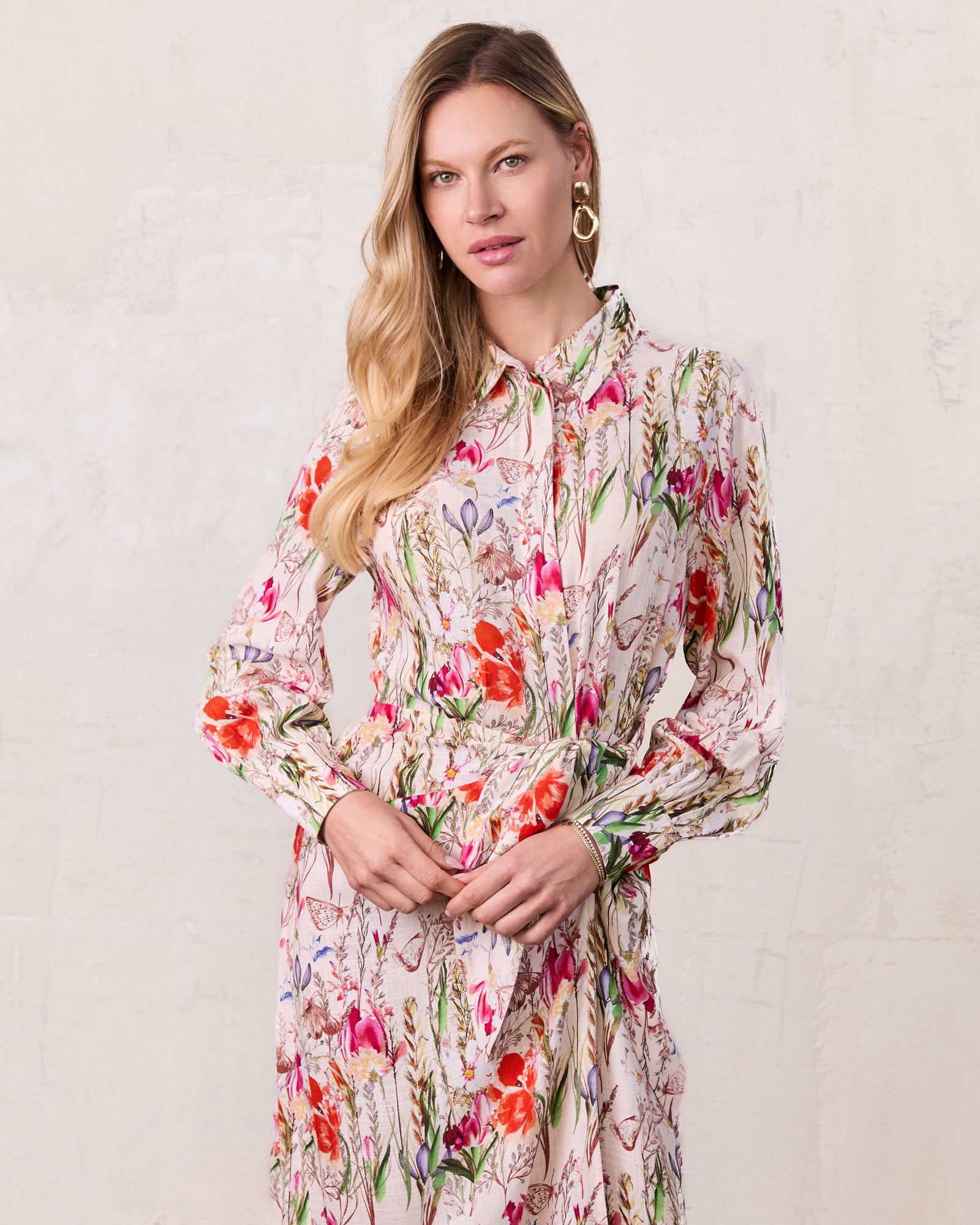 Wrap Shirtdress-Floral