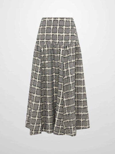 Yoke Detail Skirt - Black/White