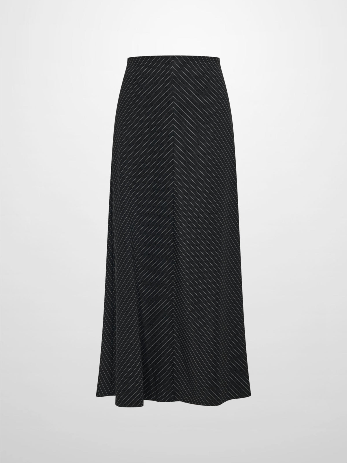 Pinstripe A-Line Skirt - Black Pinstripe