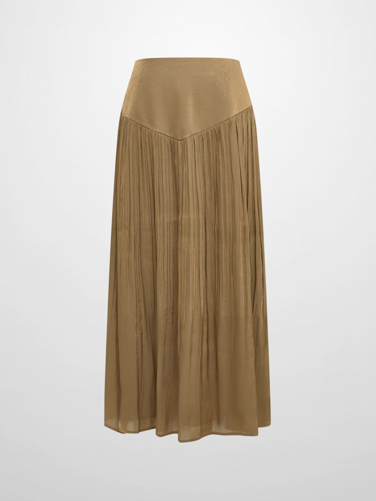 Pointed Yoke Shimmer Skirt - Bronze