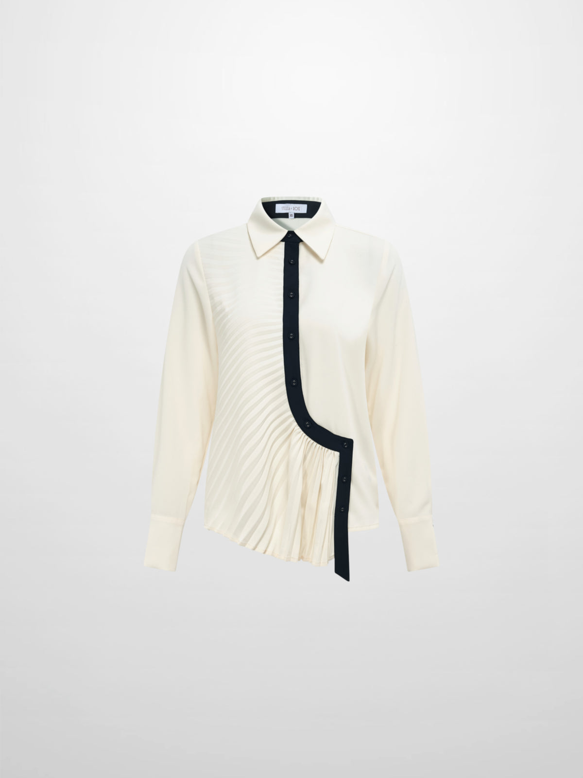 Half Pleat Oversized Blouse - Cream