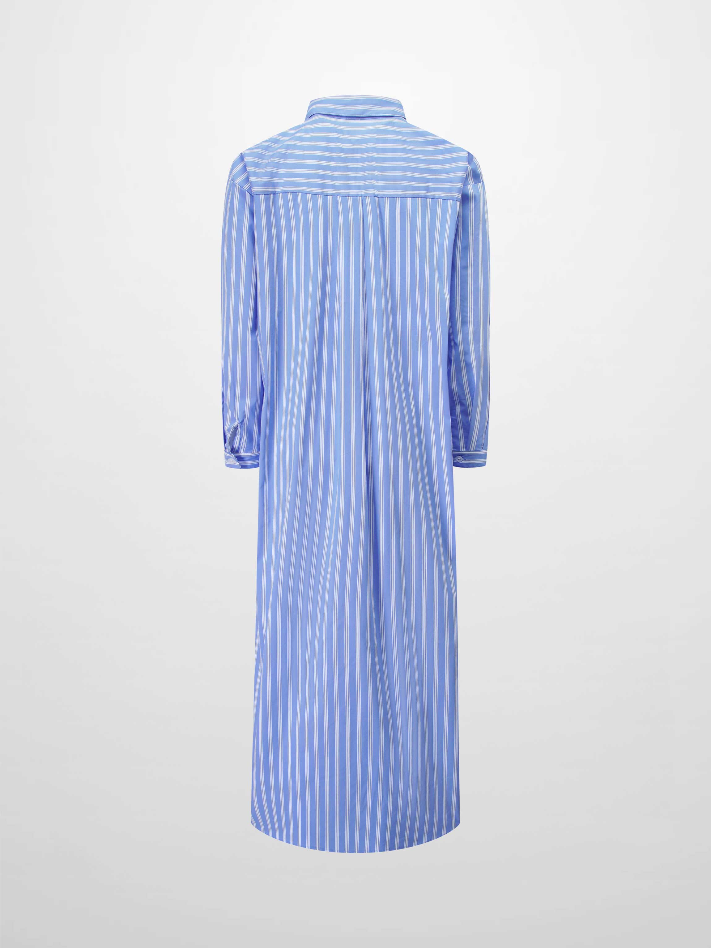 Oversized Shirtdress-Light Blue/White