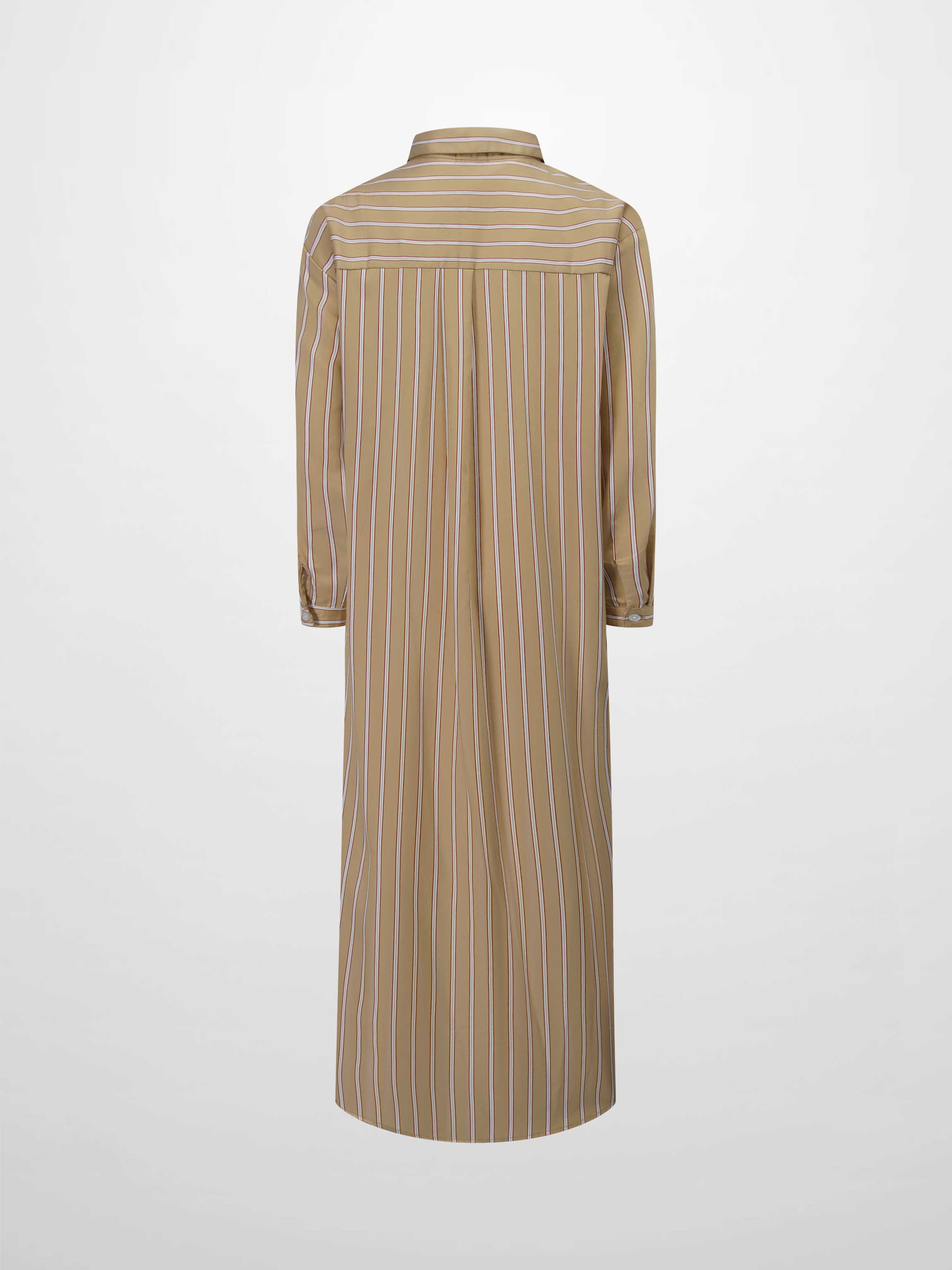 Oversized Shirtdress-Camel/White