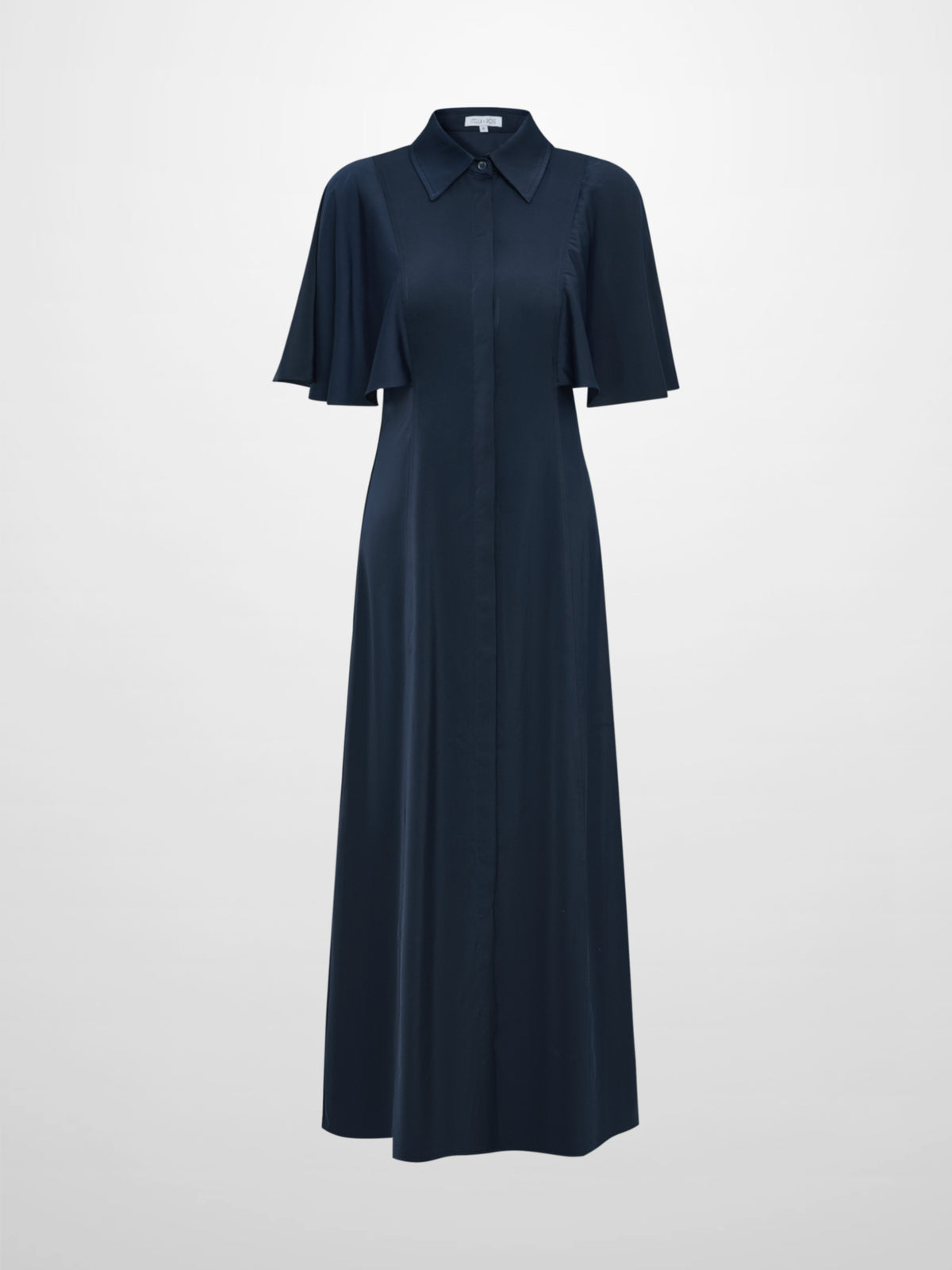 Cape Sleeve Maxi Shirtdress - Blue
