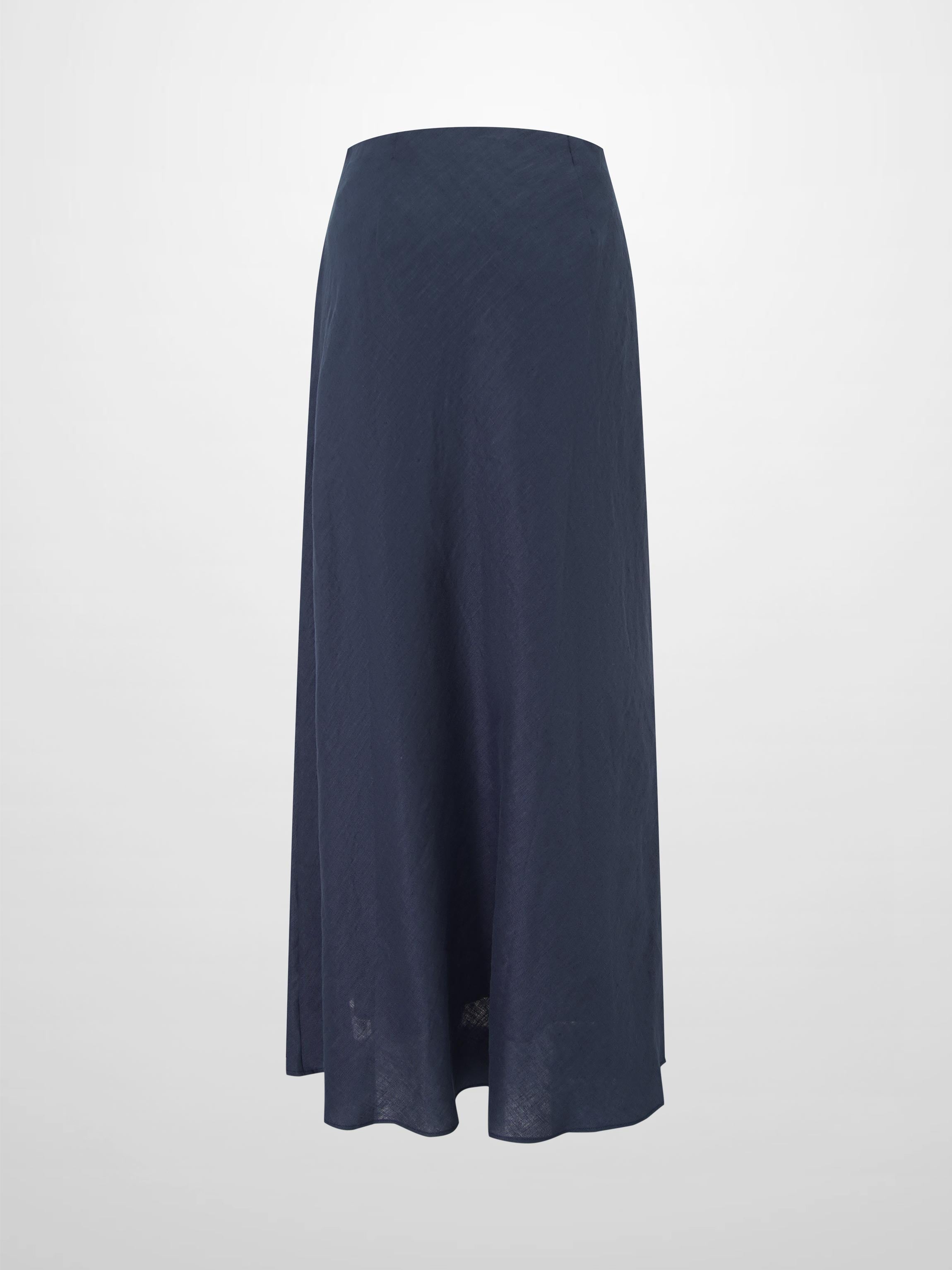 Linen Slip Skirt-Navy