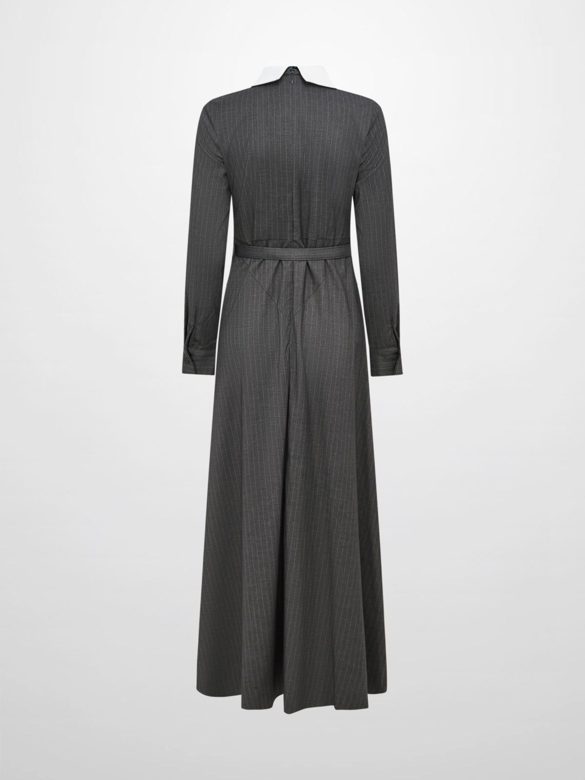 Pinstripe Overlay Dress - Grey Pinstripe