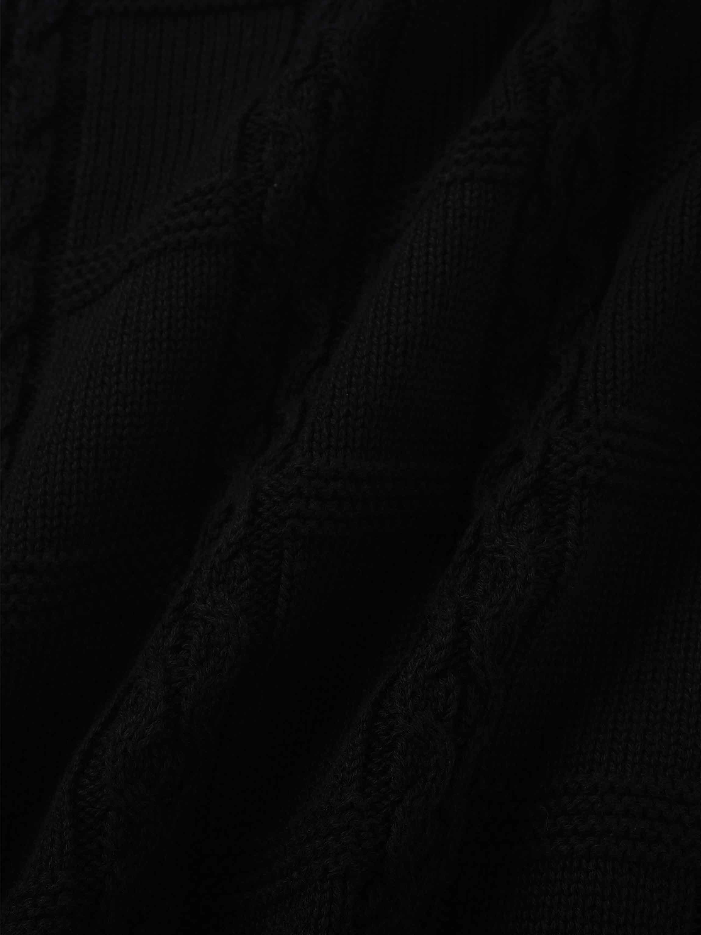 Cable Design Cardigan-Black
