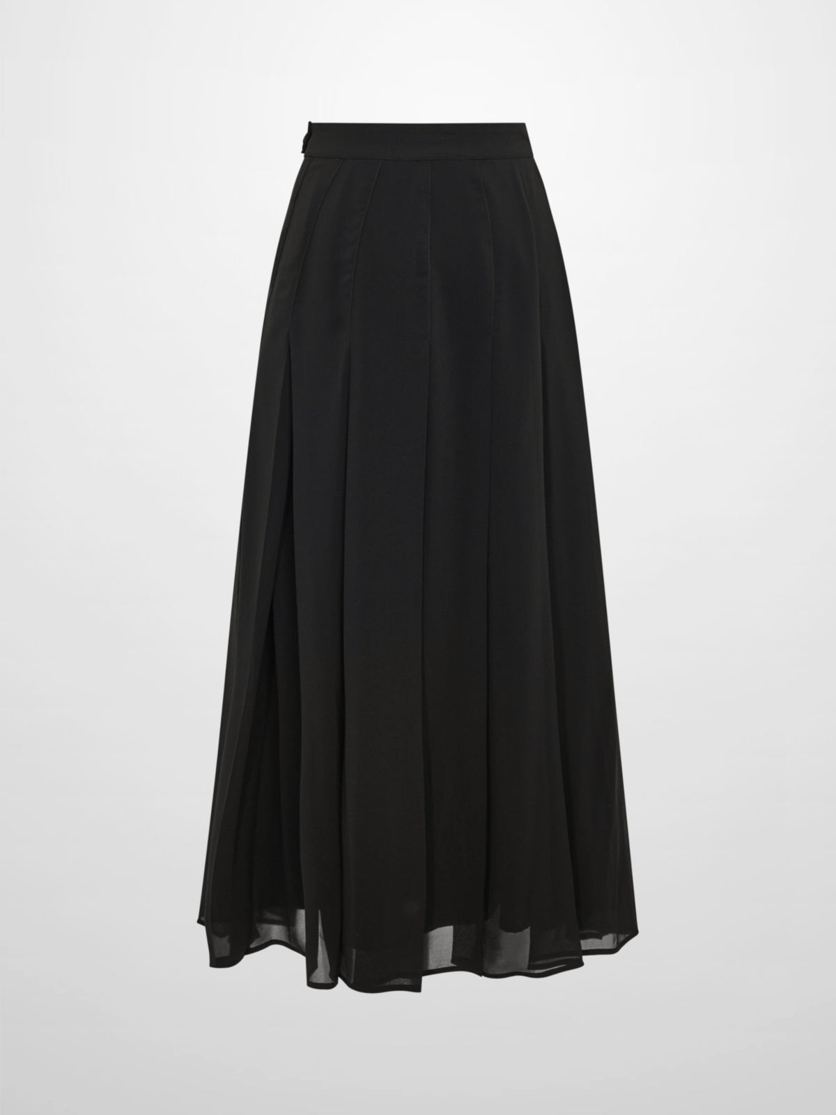 Chiffon Stitched Down Pleated Skirt - Black