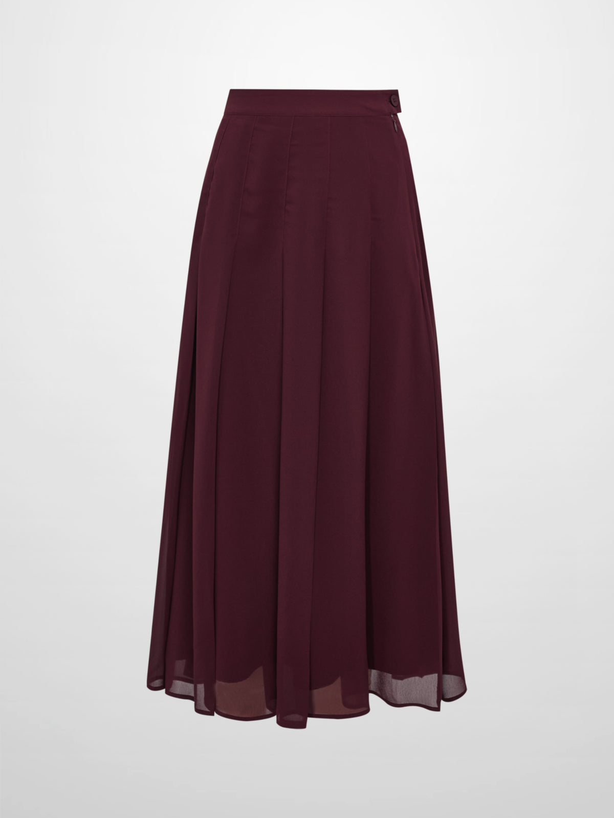 Chiffon Stitched Down Pleated Skirt - Burgundy
