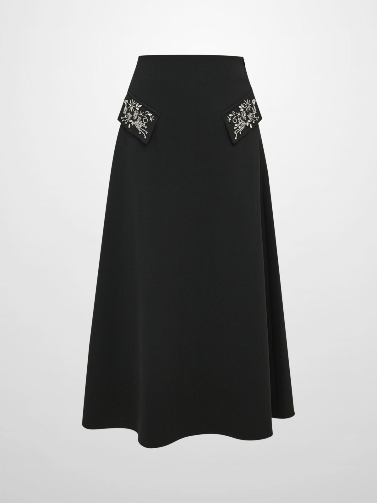 Aline Embelished Pocket Skirt - Black