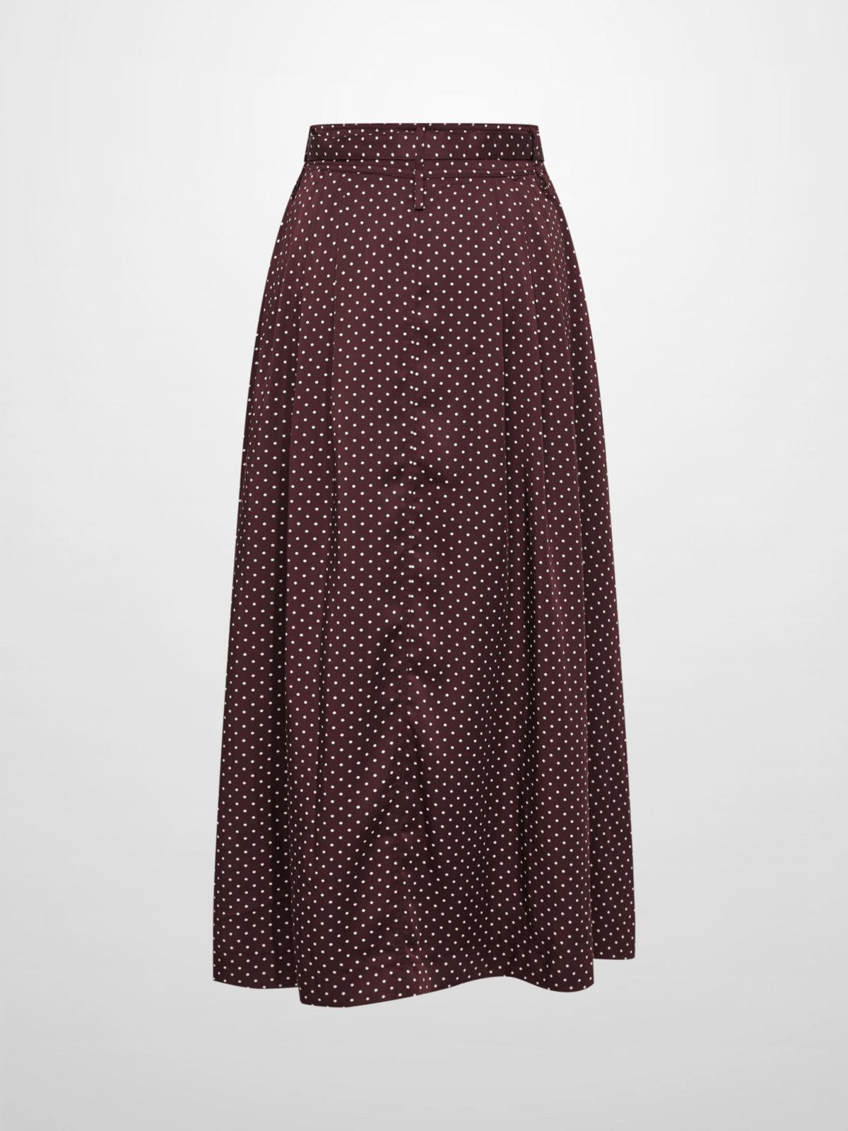 Mini Dot Double Belt Skirt - Burgundy