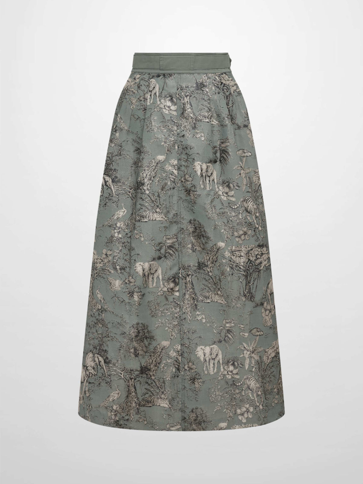Brocade High Waist Belted Skirt - Toille