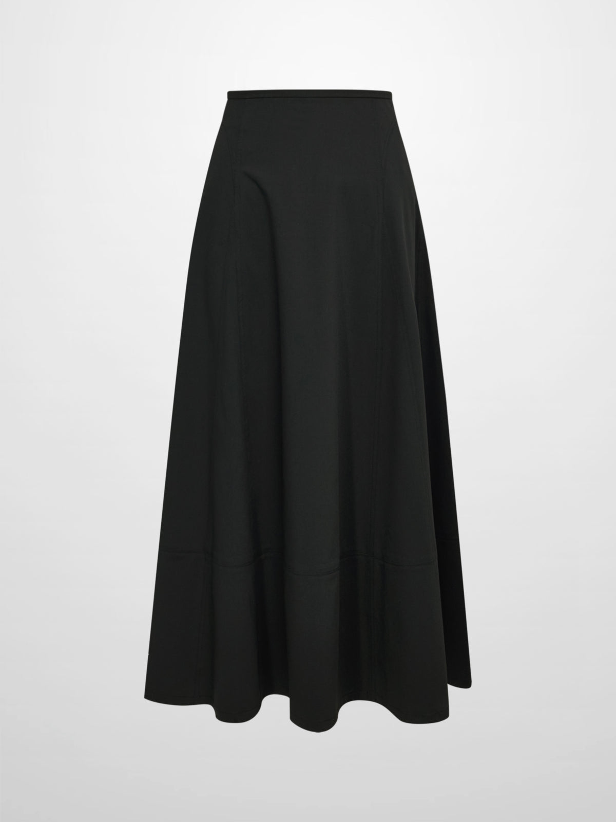 High Waisted Seamed Skirt - Black