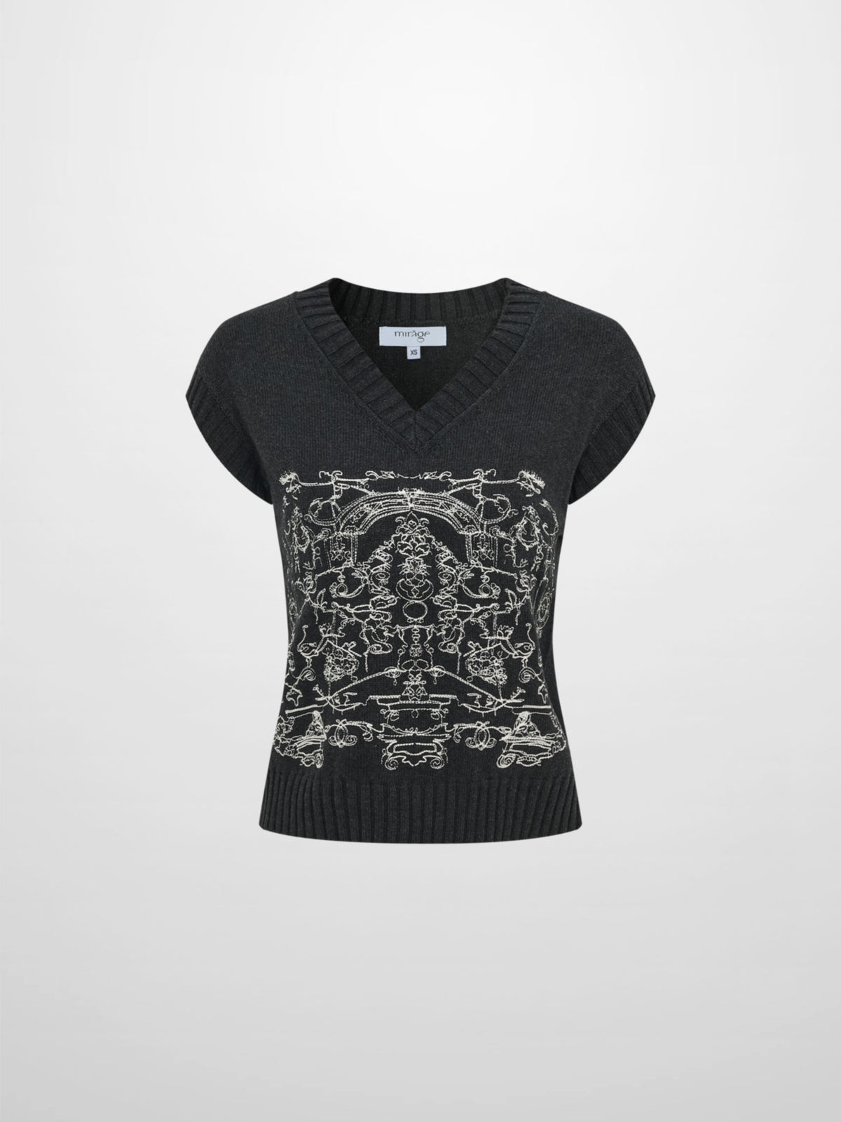 Embroiderered Vest - Grey
