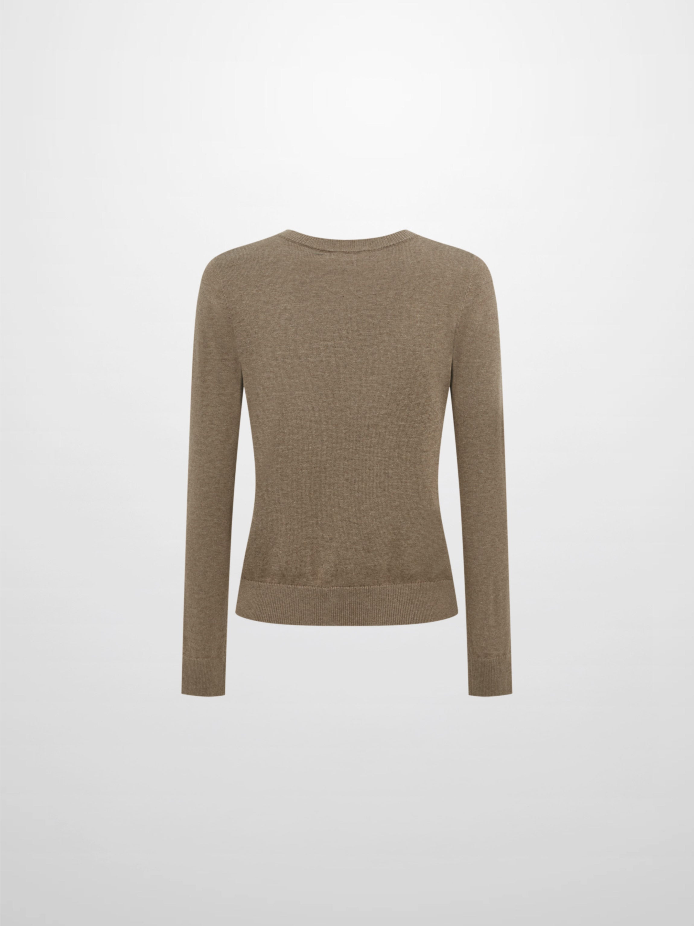 Eyelet Knit Trim Cardigan - Warm Taupe