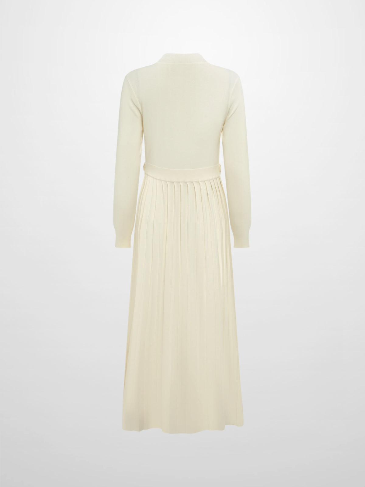 Side Buckle Knit Dress - Cream