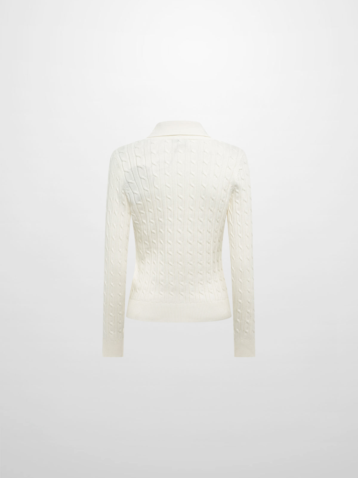 Collared Cable Sweater - Cream