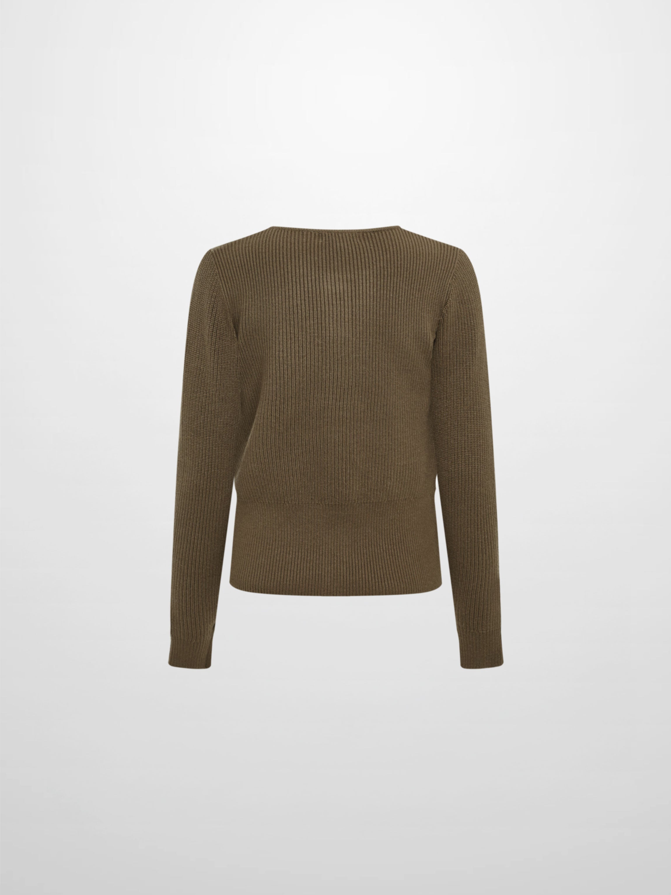 Boxy Crew Neck Button Down Cardigan - Olive