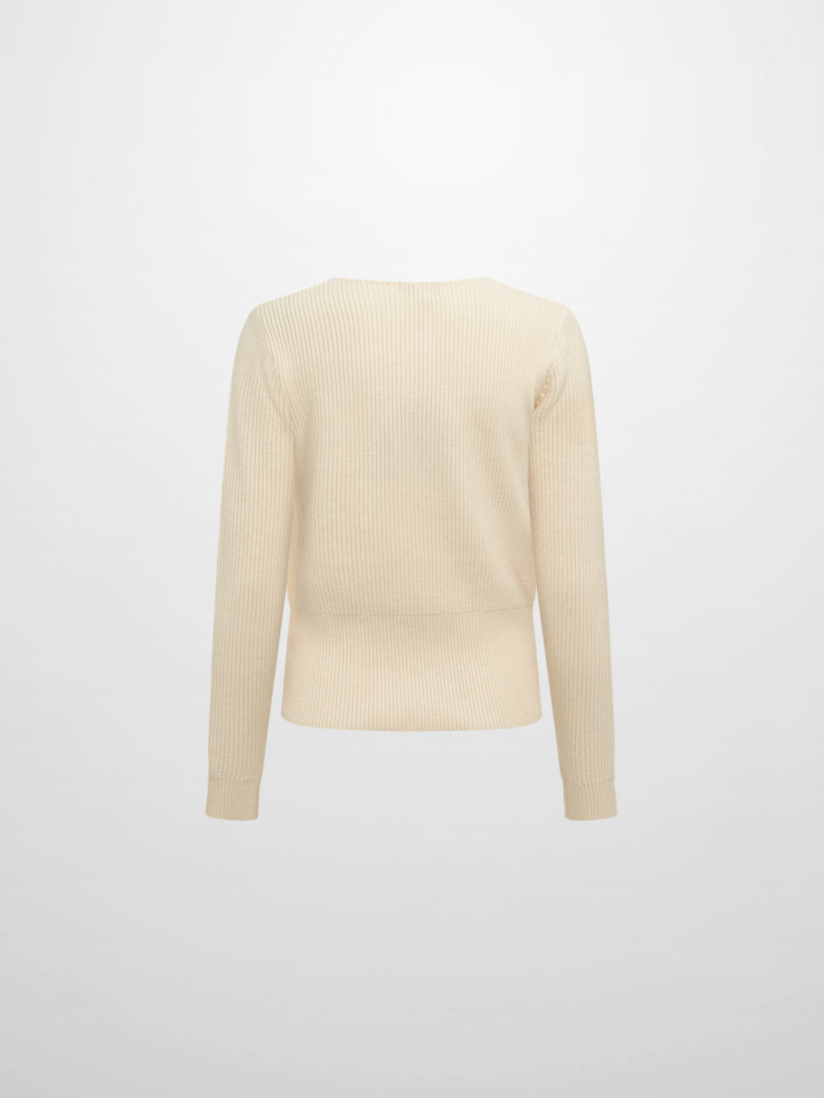 Boxy Crew Neck Button Down Cardigan - Cream