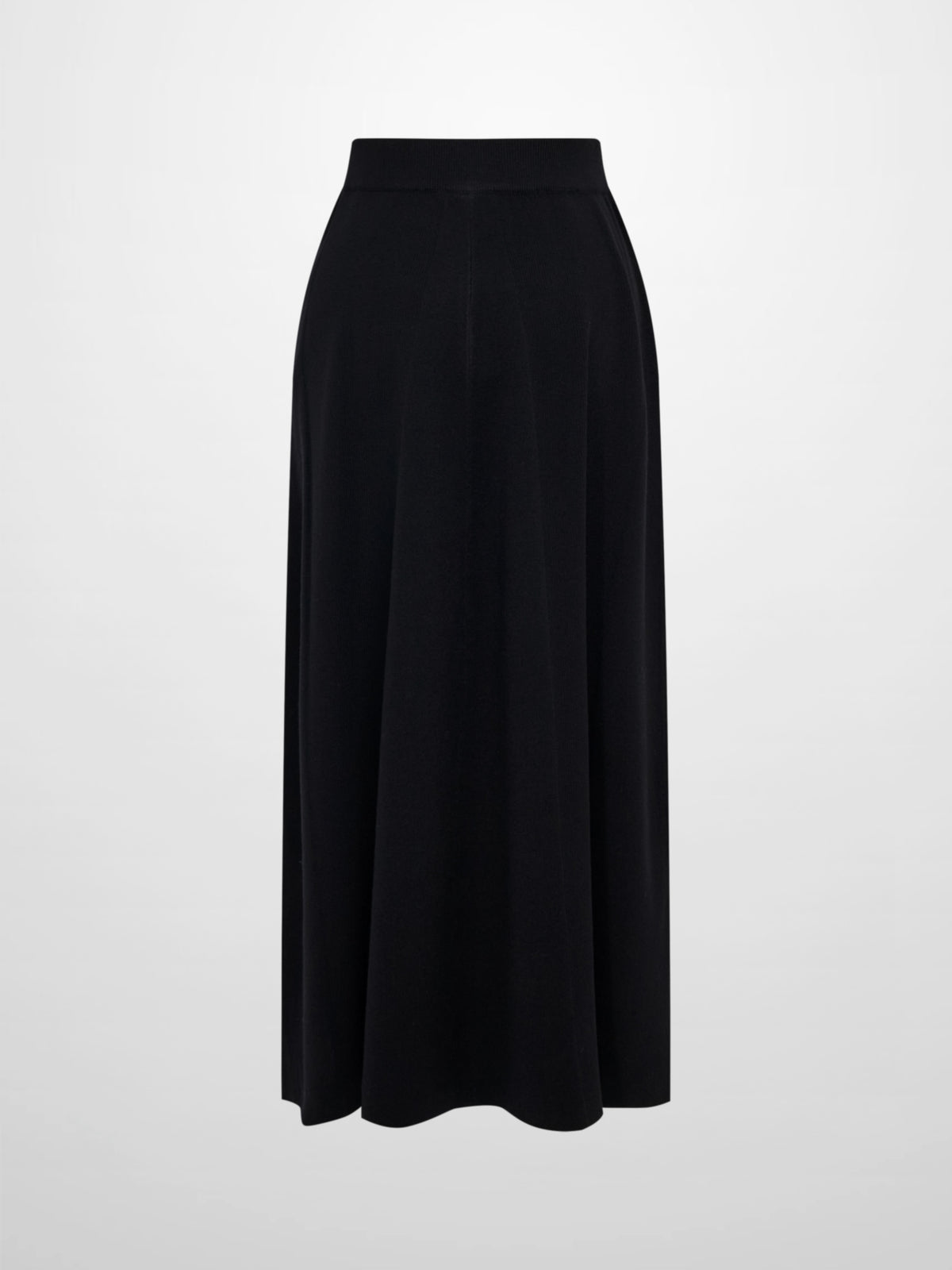 Soft Knit Mixed Ribbed Skirt - Black