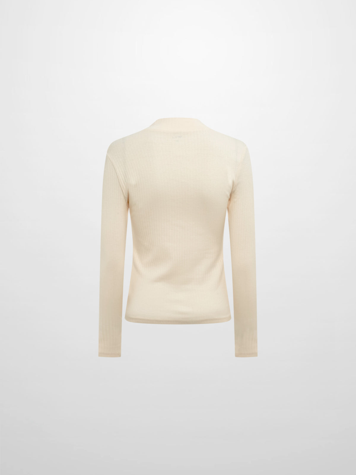 Ribbed Mock Neck Turtleneck - Cream