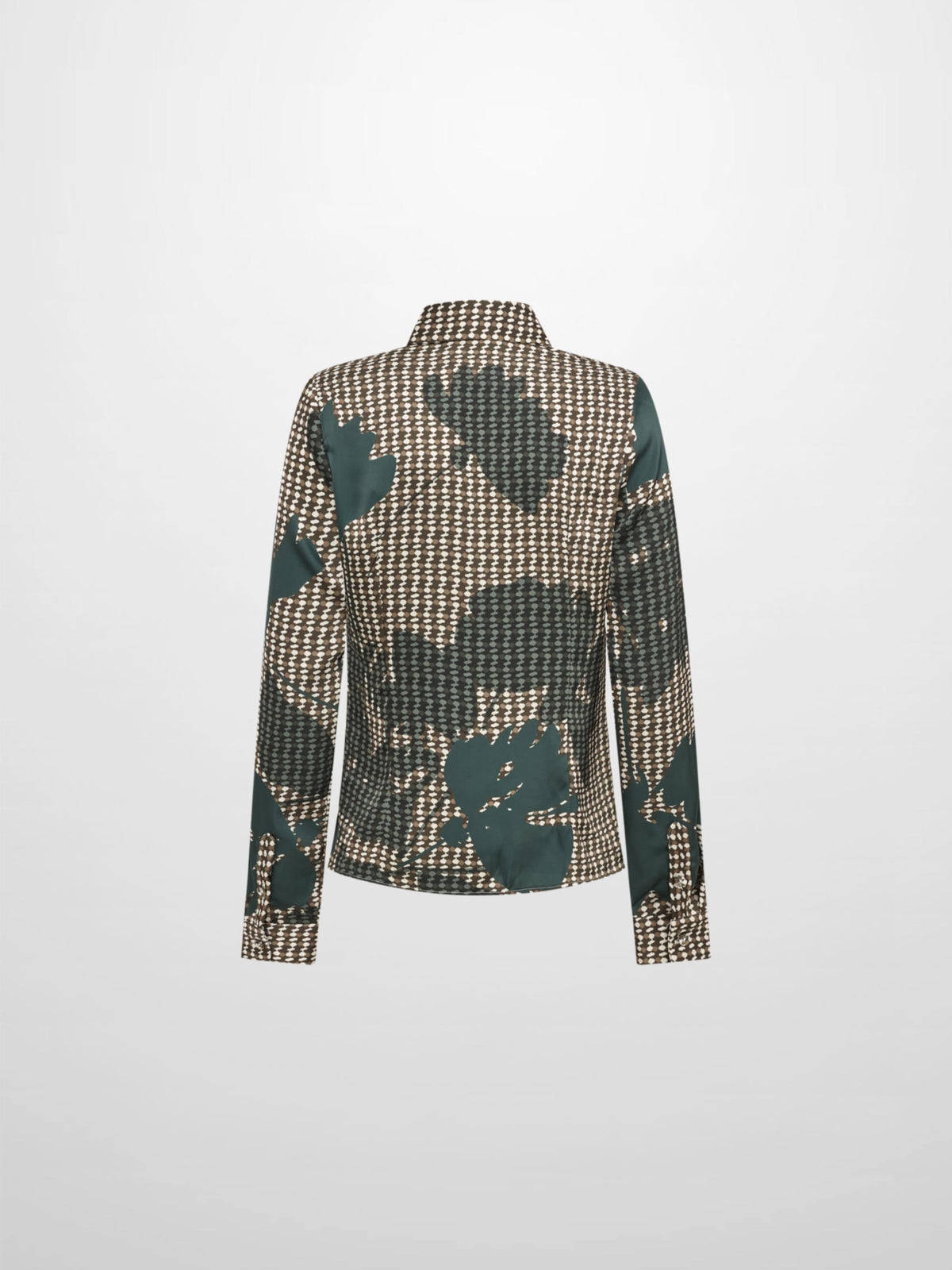 Button Down Collared Blouse - Olive Floral