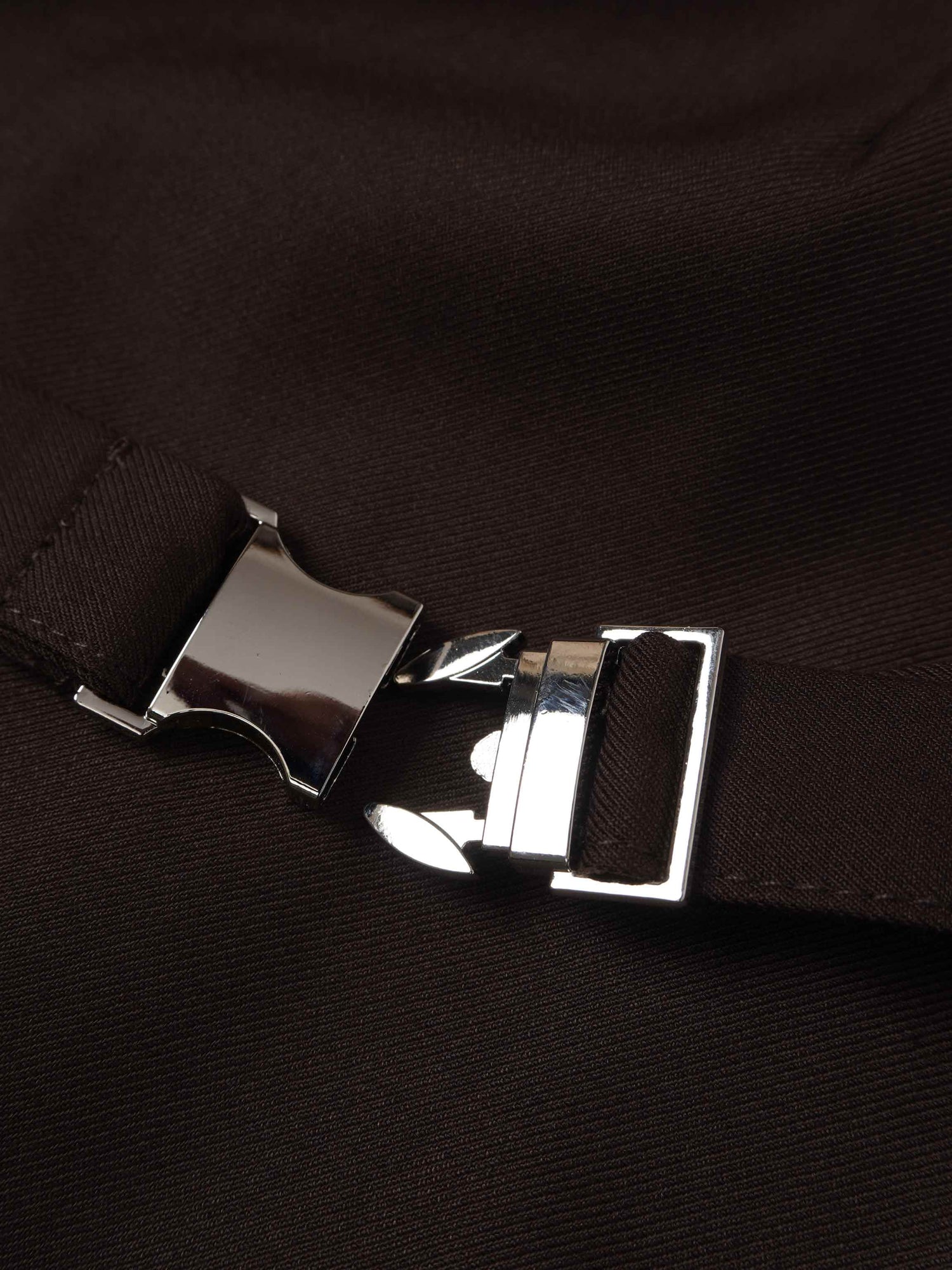 Pencil Pleat Combo Skirt-Dark Brown