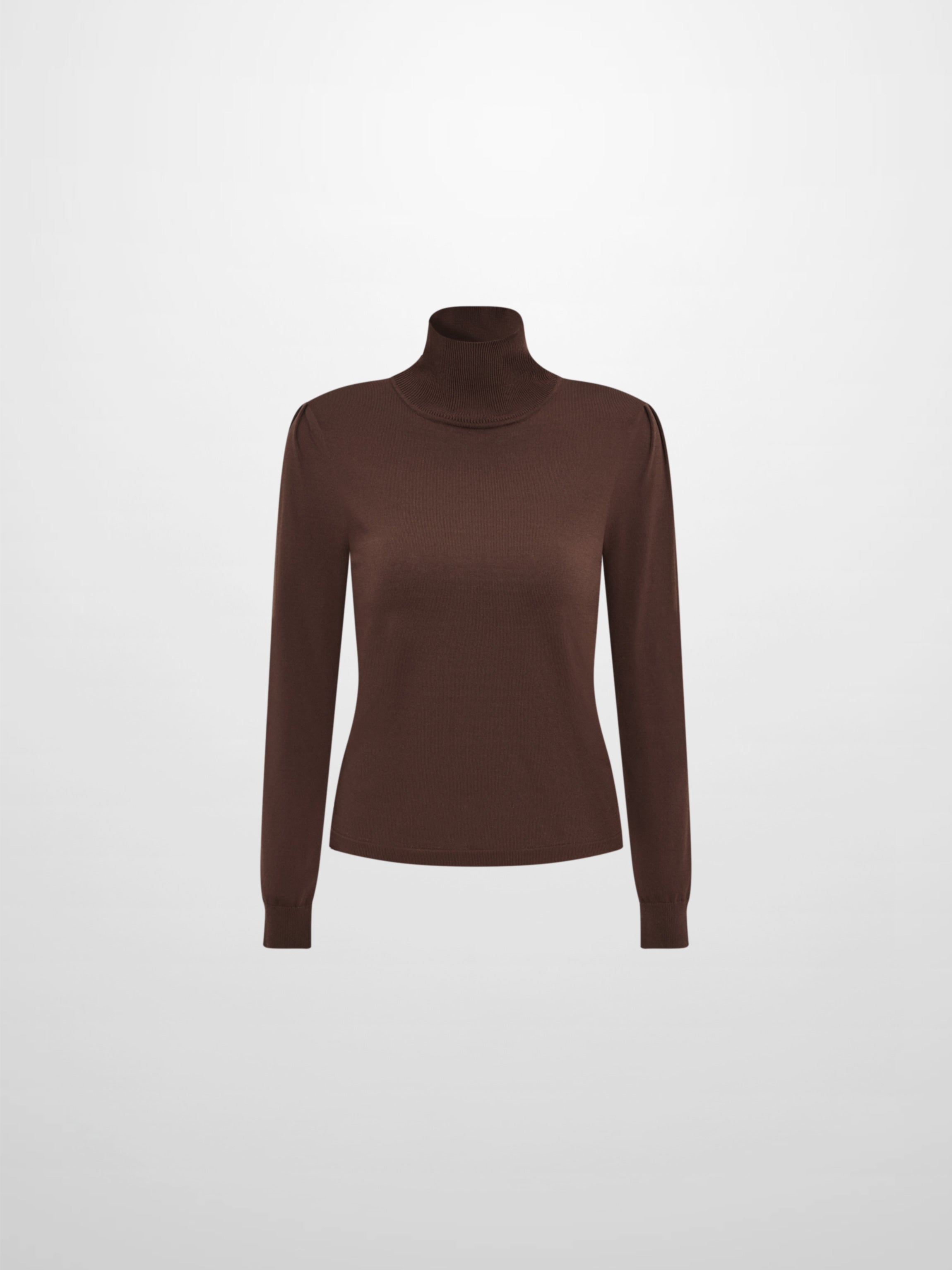 Shoulder Detail Turtleneck - Brown