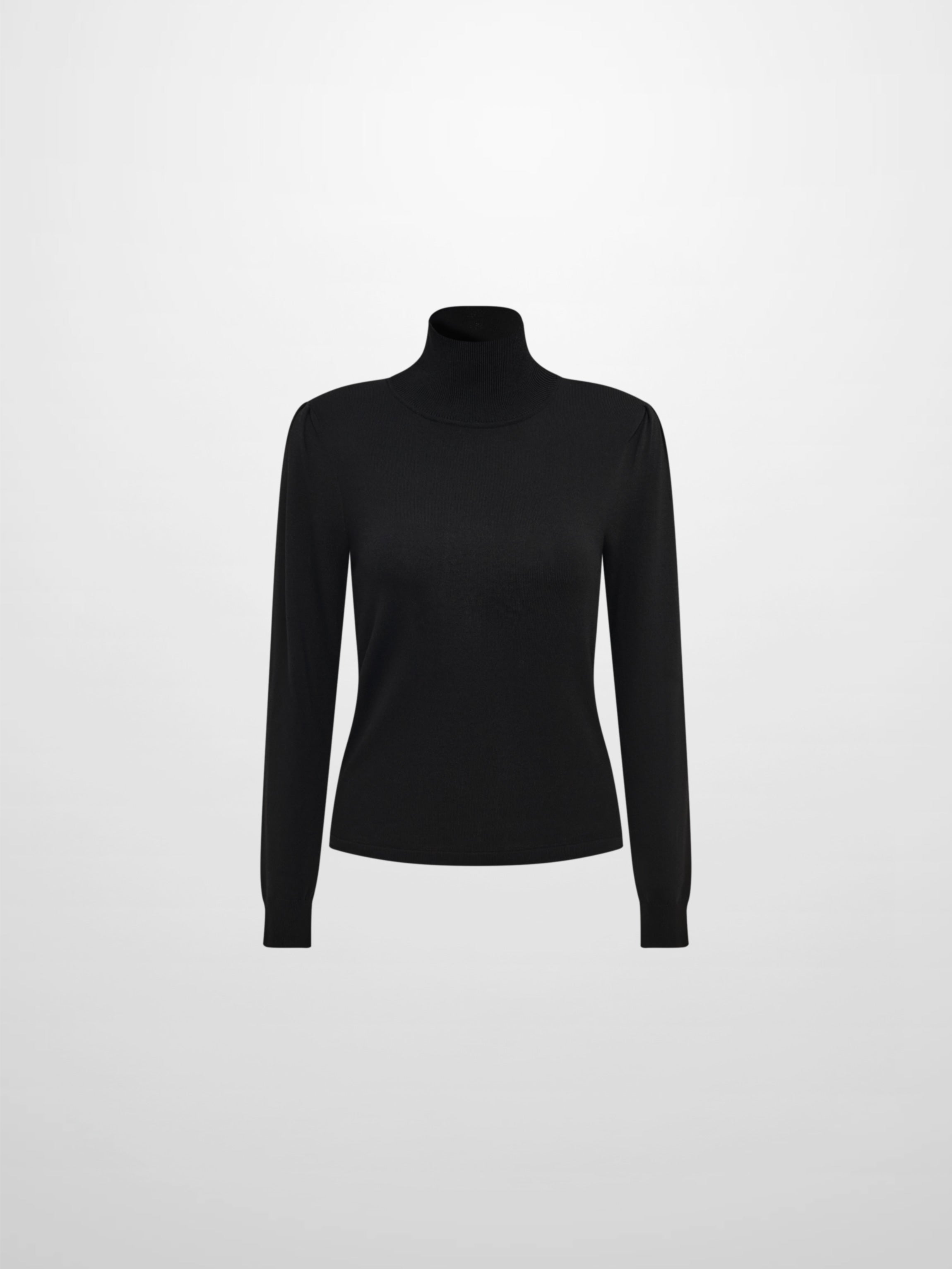 Shoulder Detail Turtleneck - Black