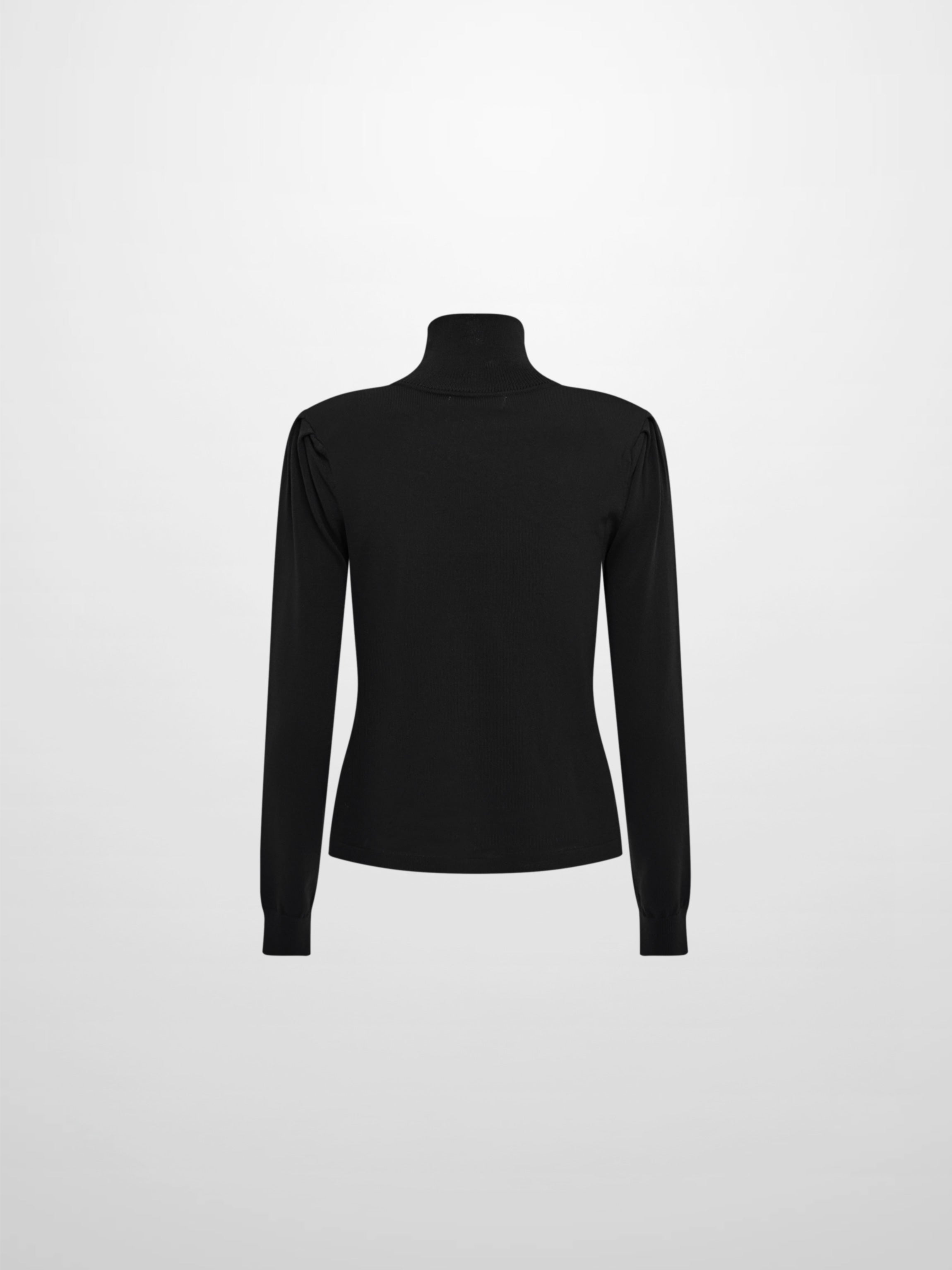 Shoulder Detail Turtleneck - Black