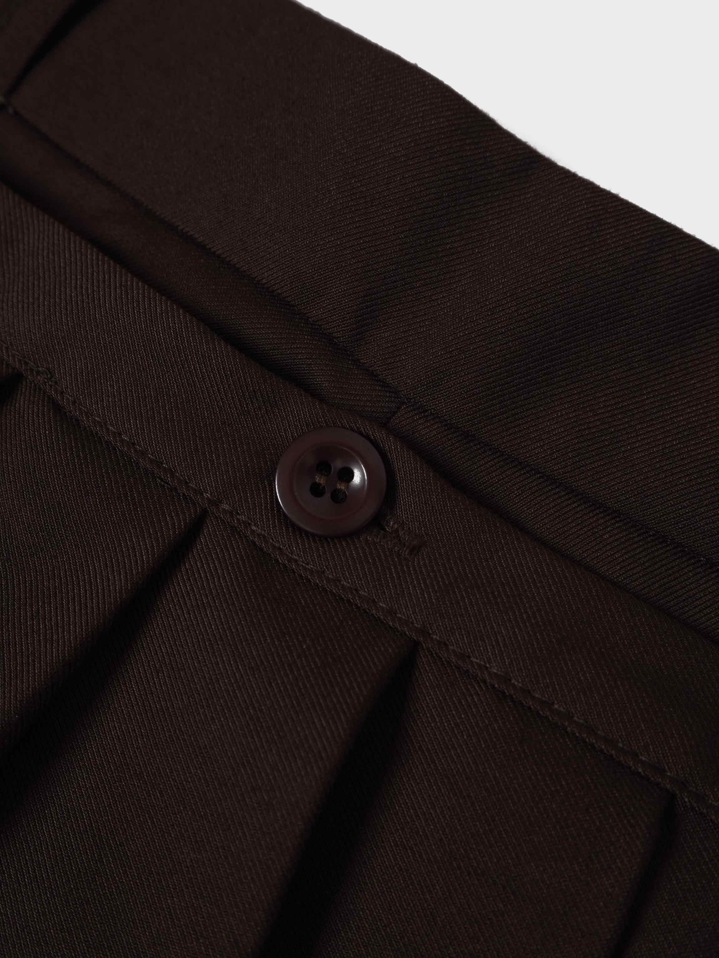 Pencil Pleat Combo Skirt-Dark Brown