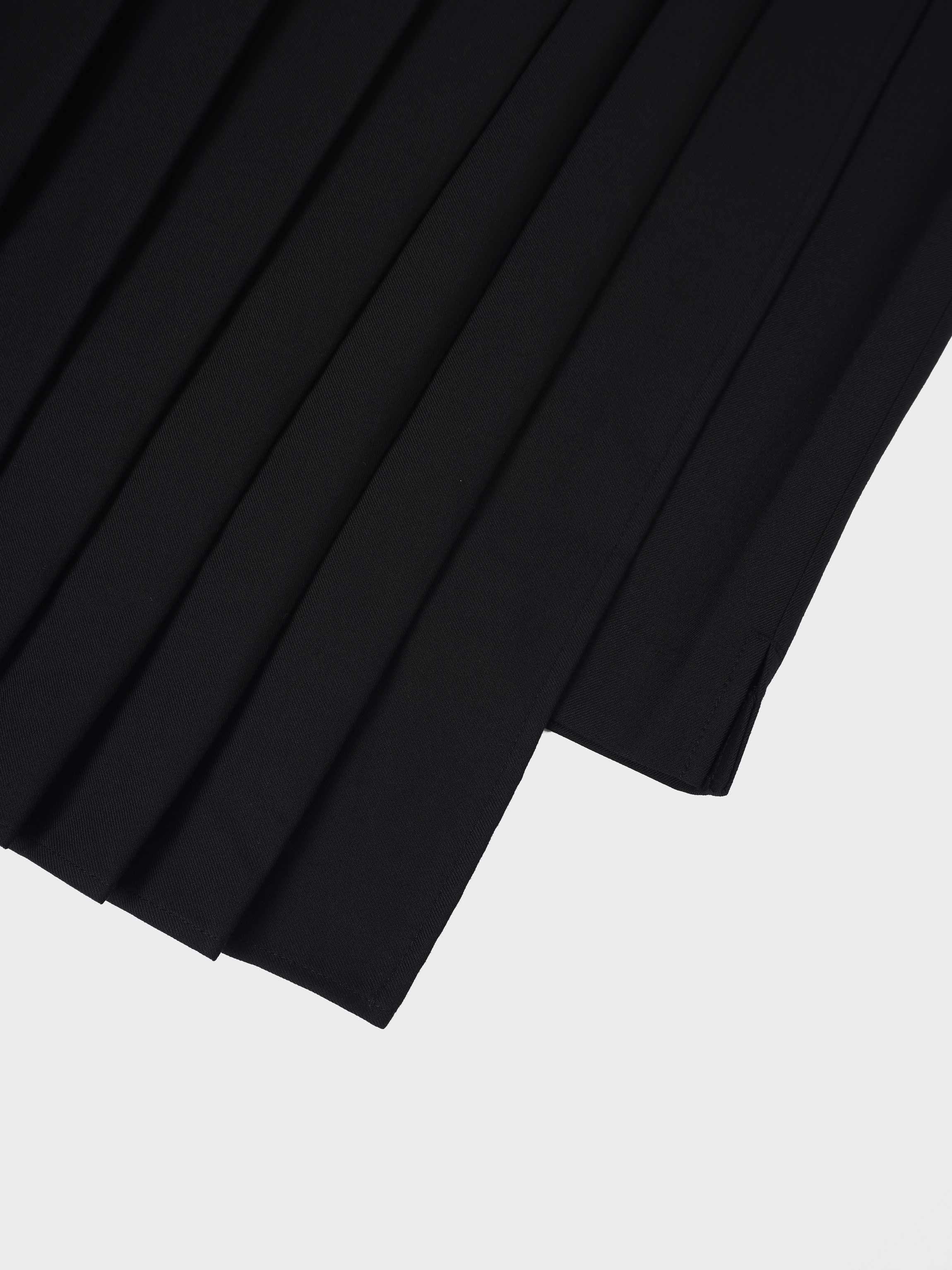 Pencil Pleat Combo Skirt-Black