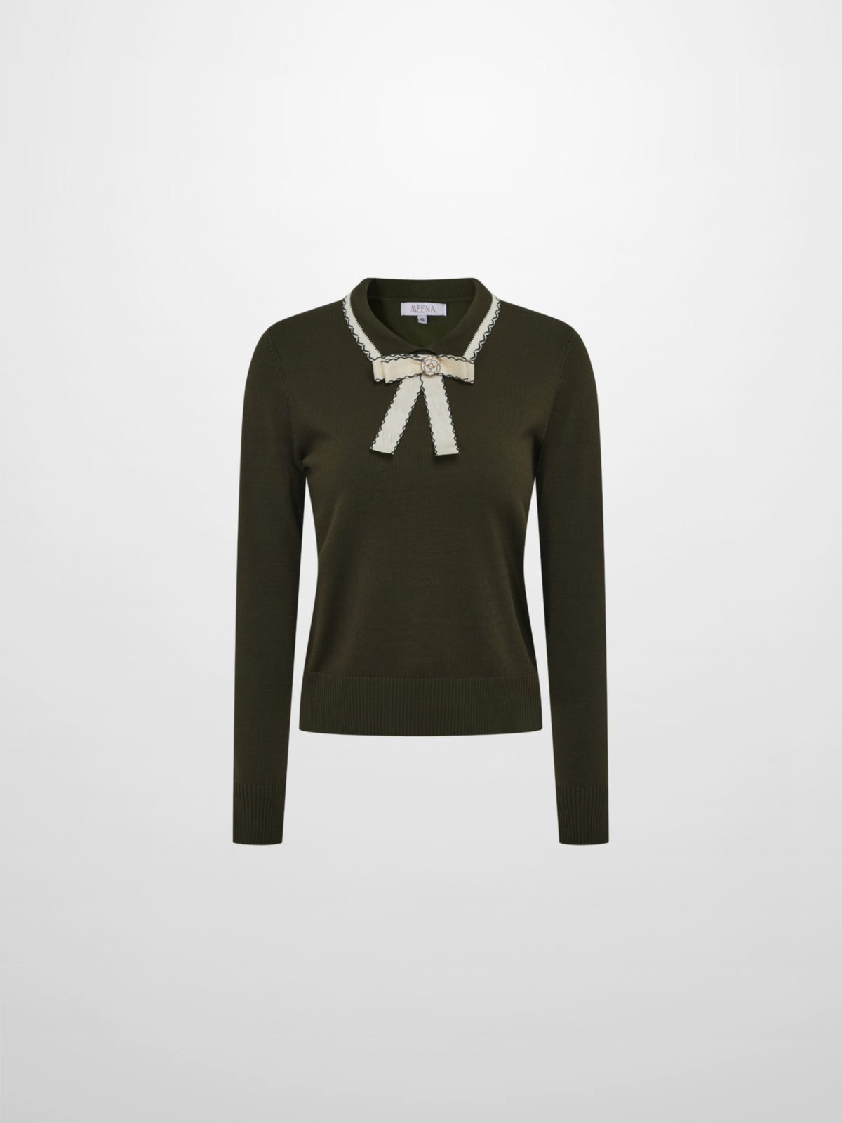 Ribbon Bow Sweater - Green