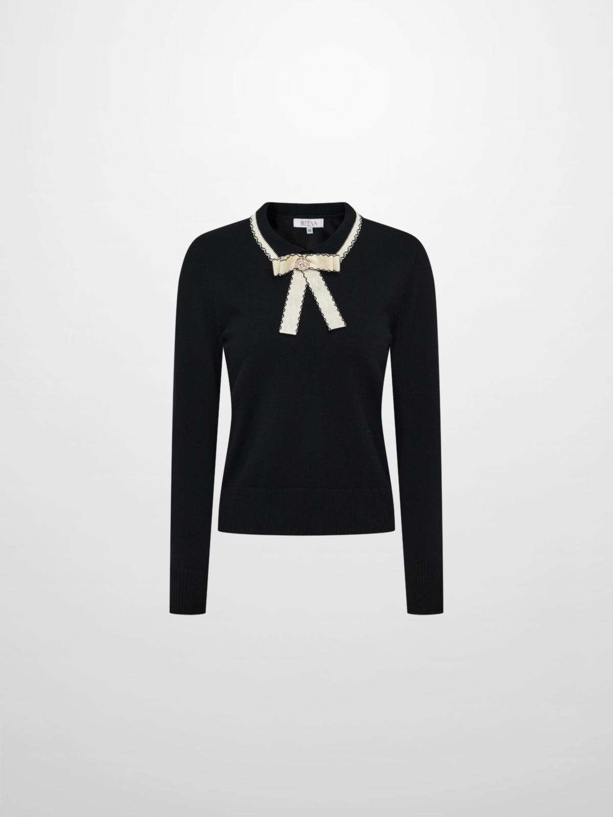 Ribbon Bow Sweater - Black