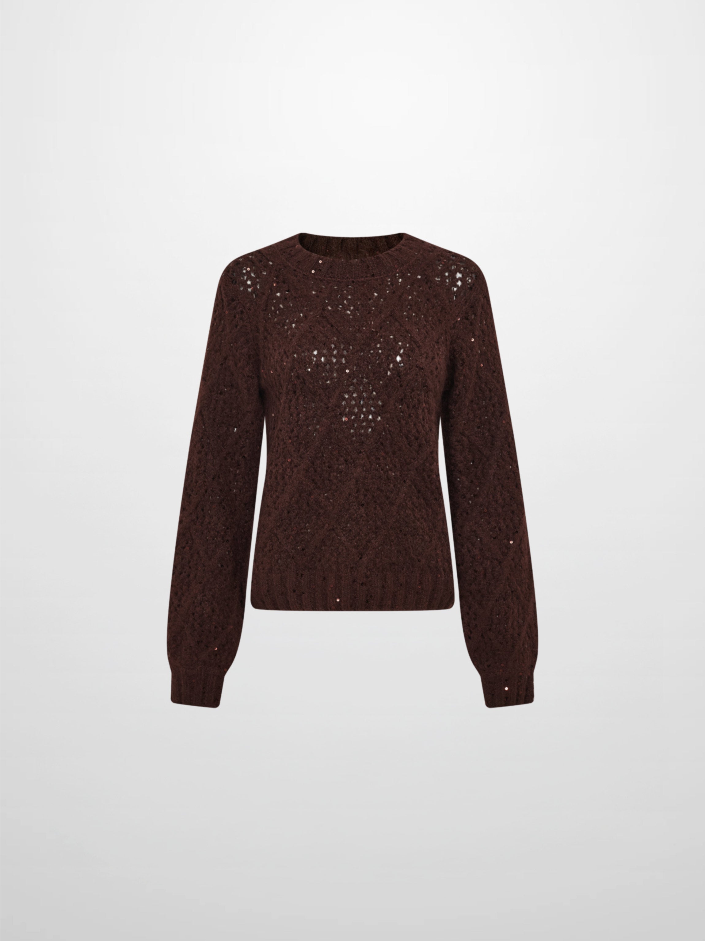 Crochet Sparkle Sweater - Brown