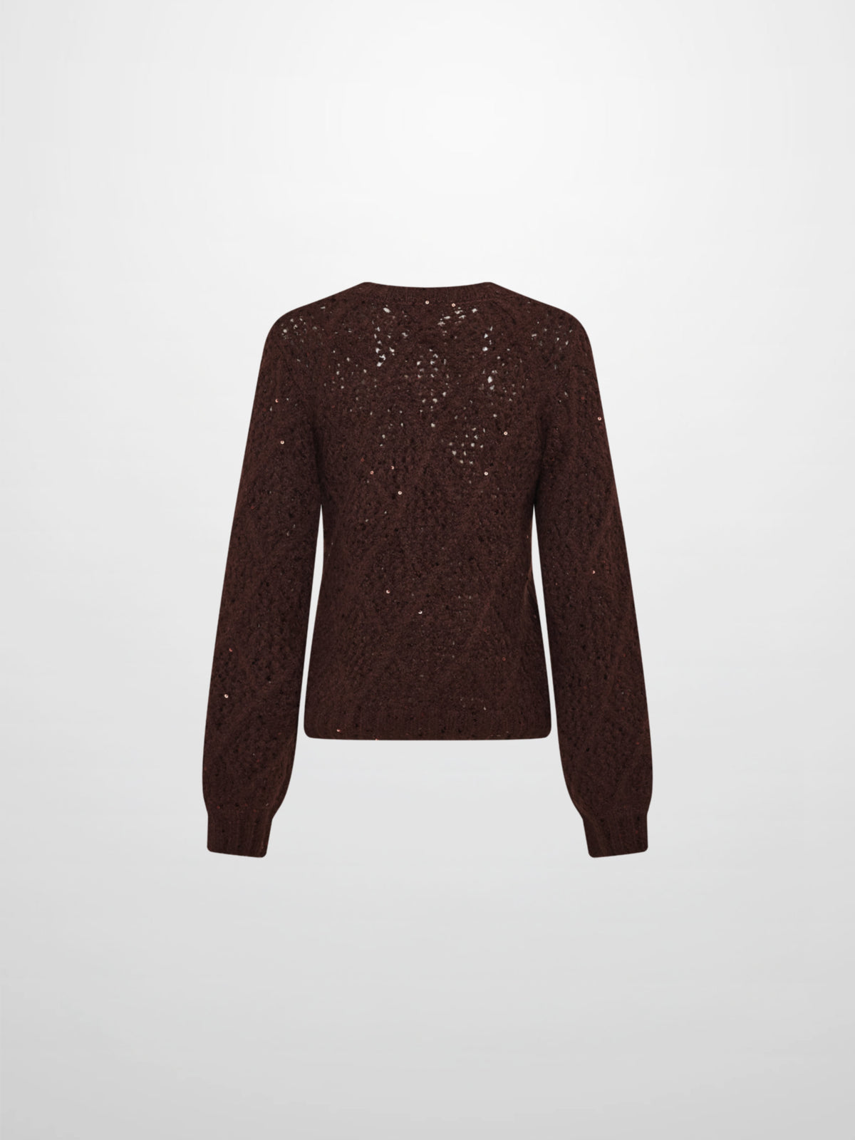 Crochet Sparkle Sweater - Brown