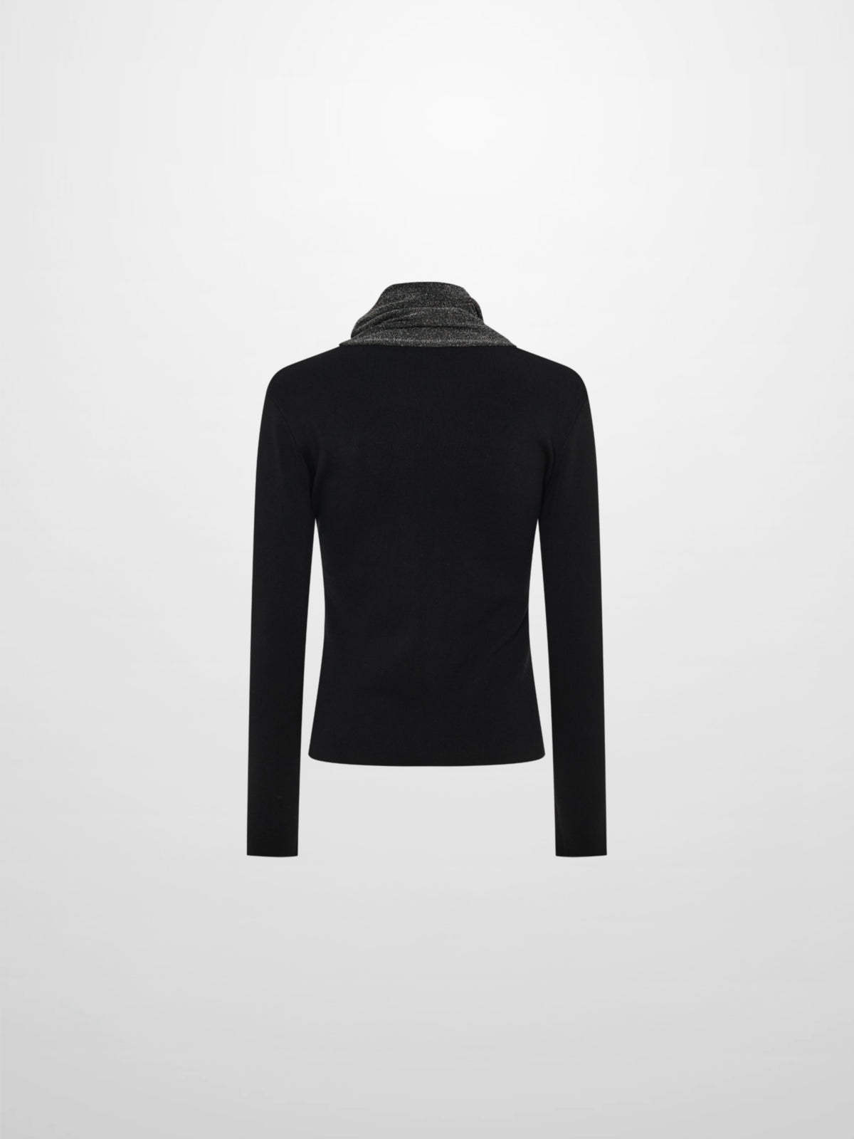 Lurex and Lace Sweater - Black/Silver