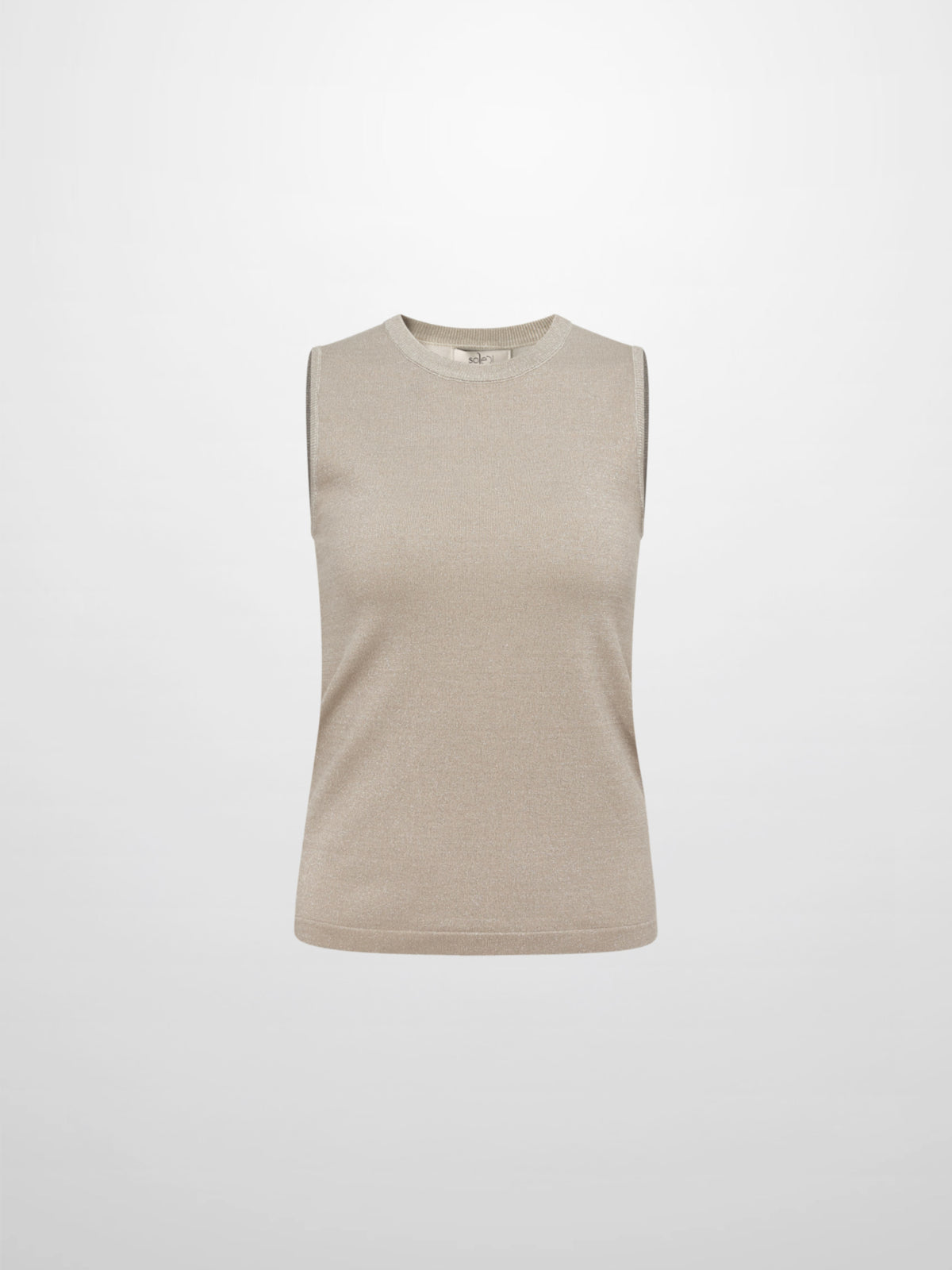 Lurex Sleeveless Top - Cream
