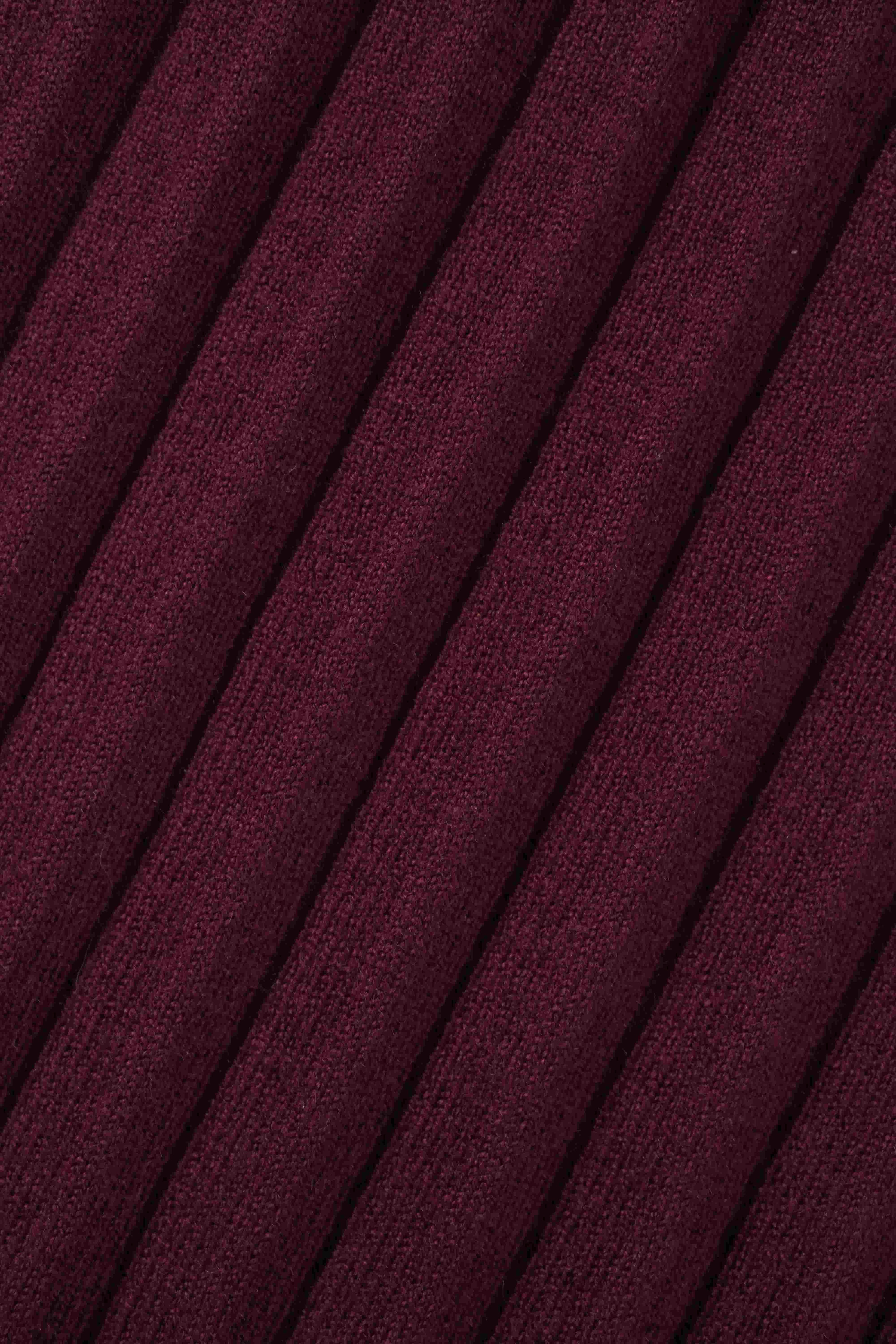 Knit Ribbed Maxi Skirt-Burgundy