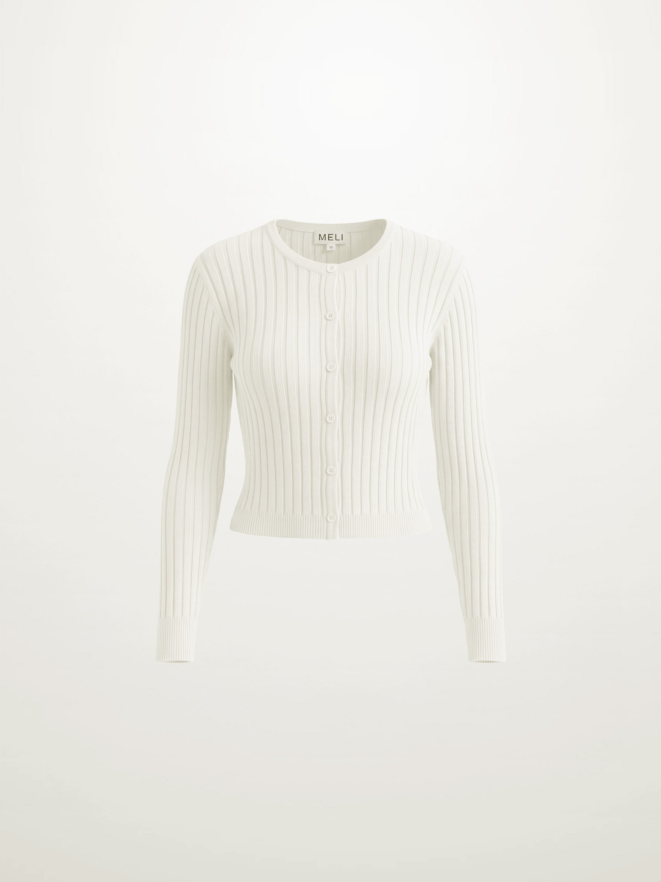 Lightweight Ribbed Cardigan 17" - Cream