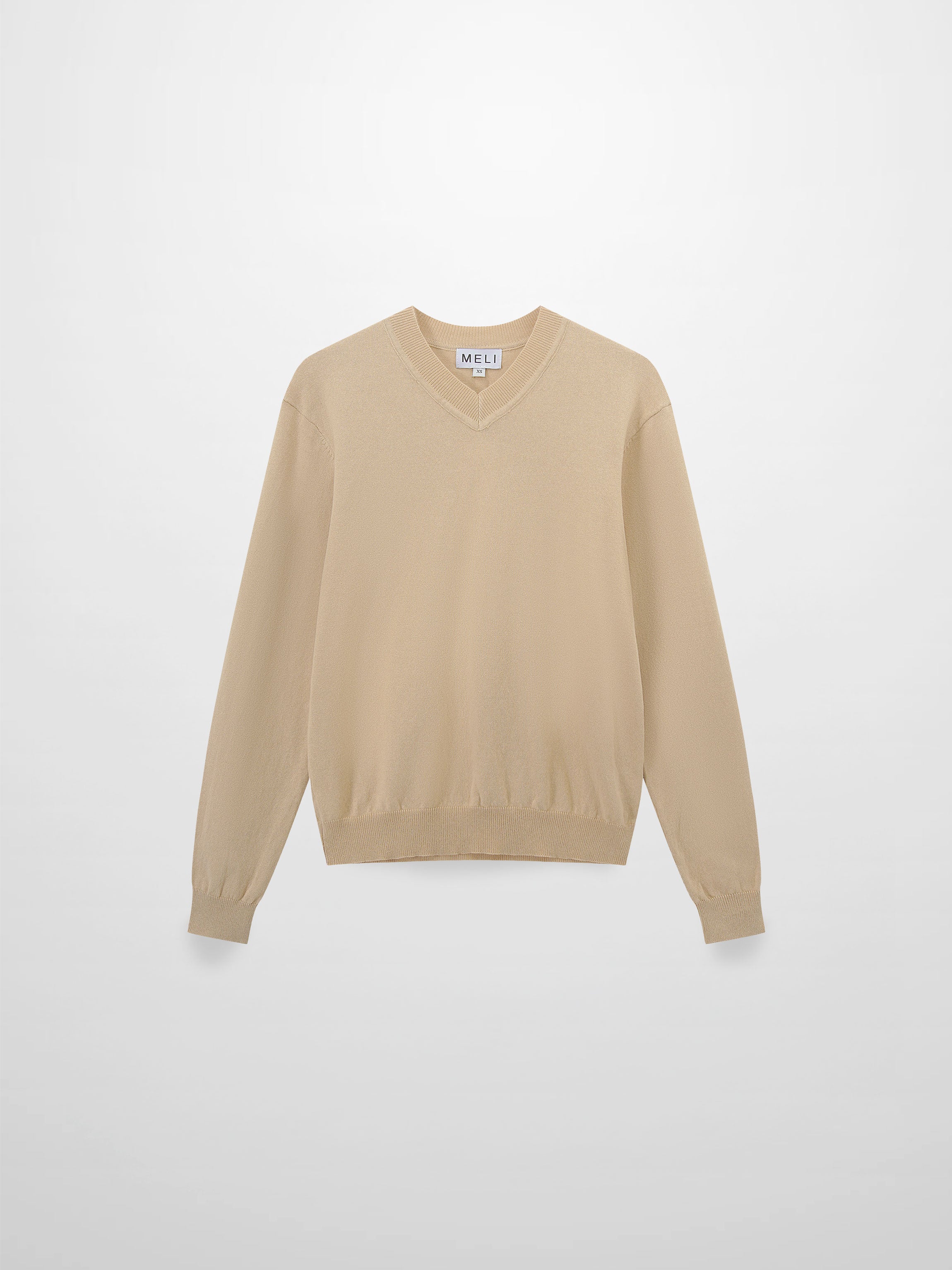High V Lightweight Sweater-Sand