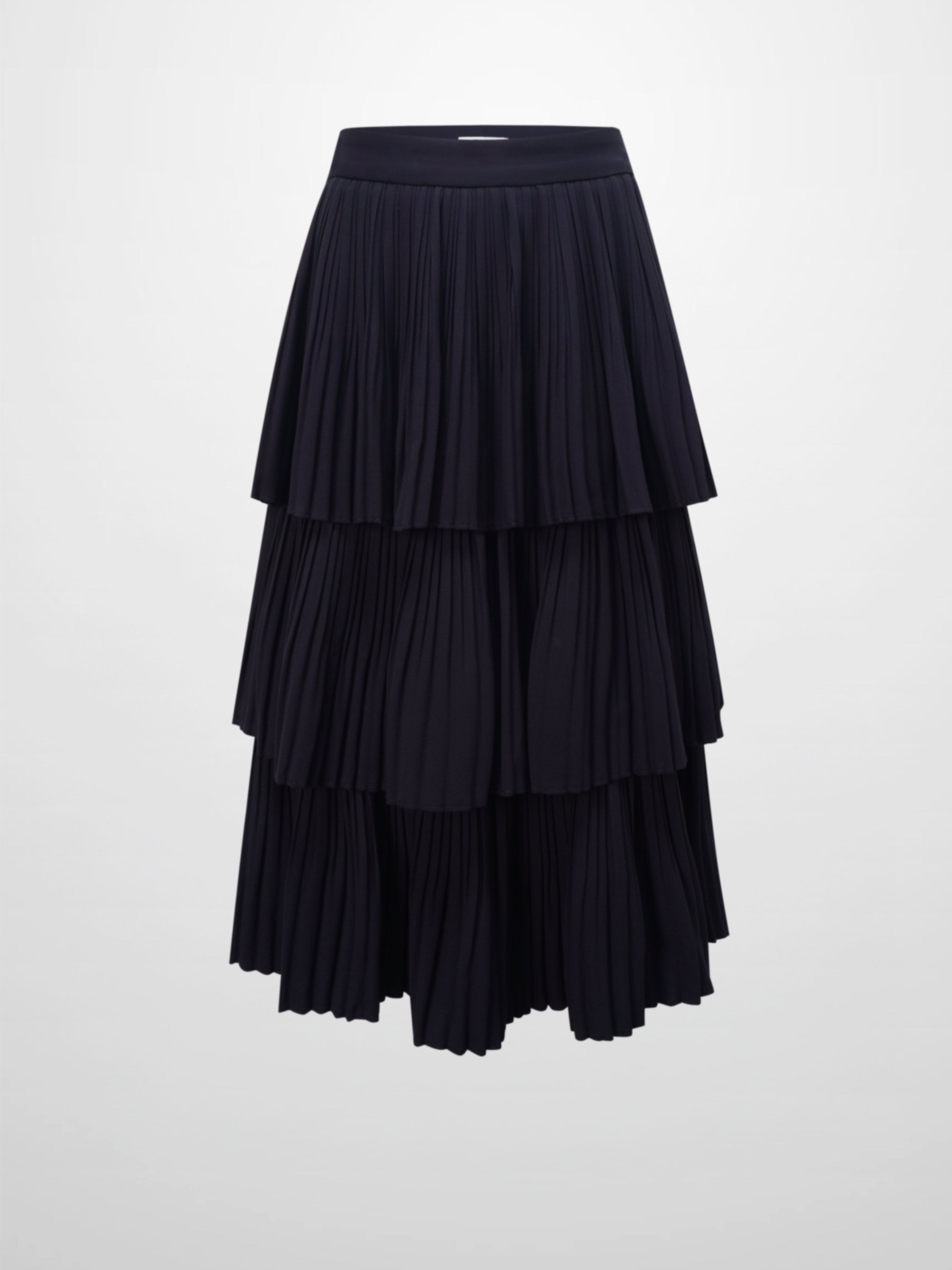 Pleated Layer Skirt 26"-Navy