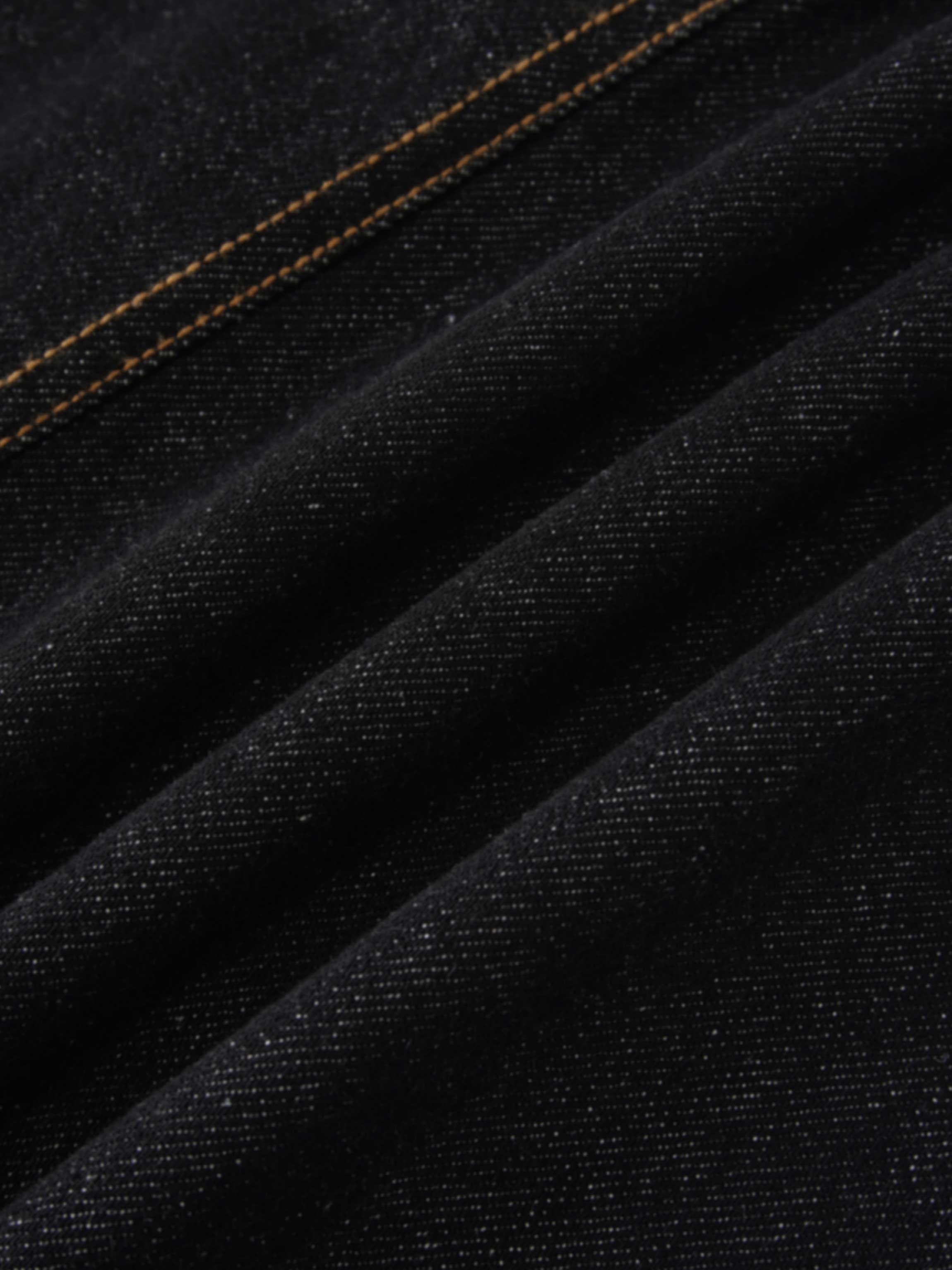 High Waist Button Down Denim Skirt-Black