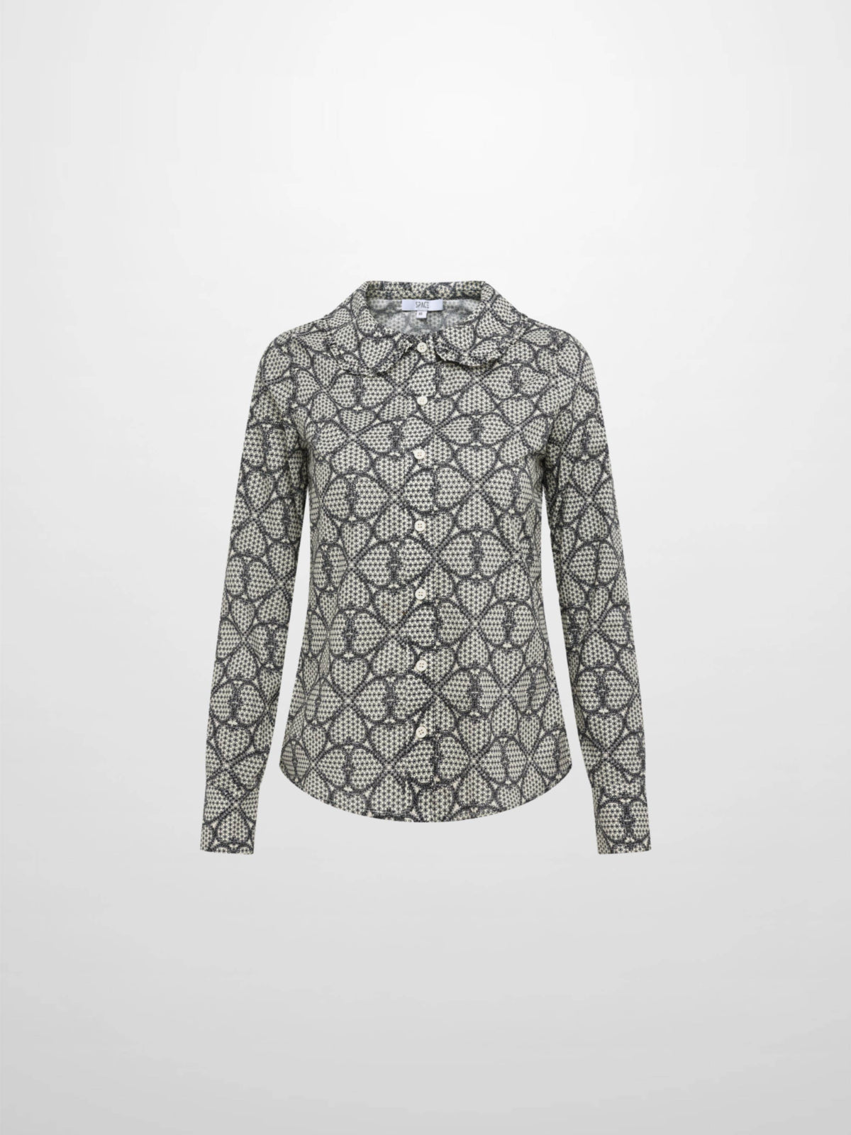 Ruffle Collar Blouse - Heart Design