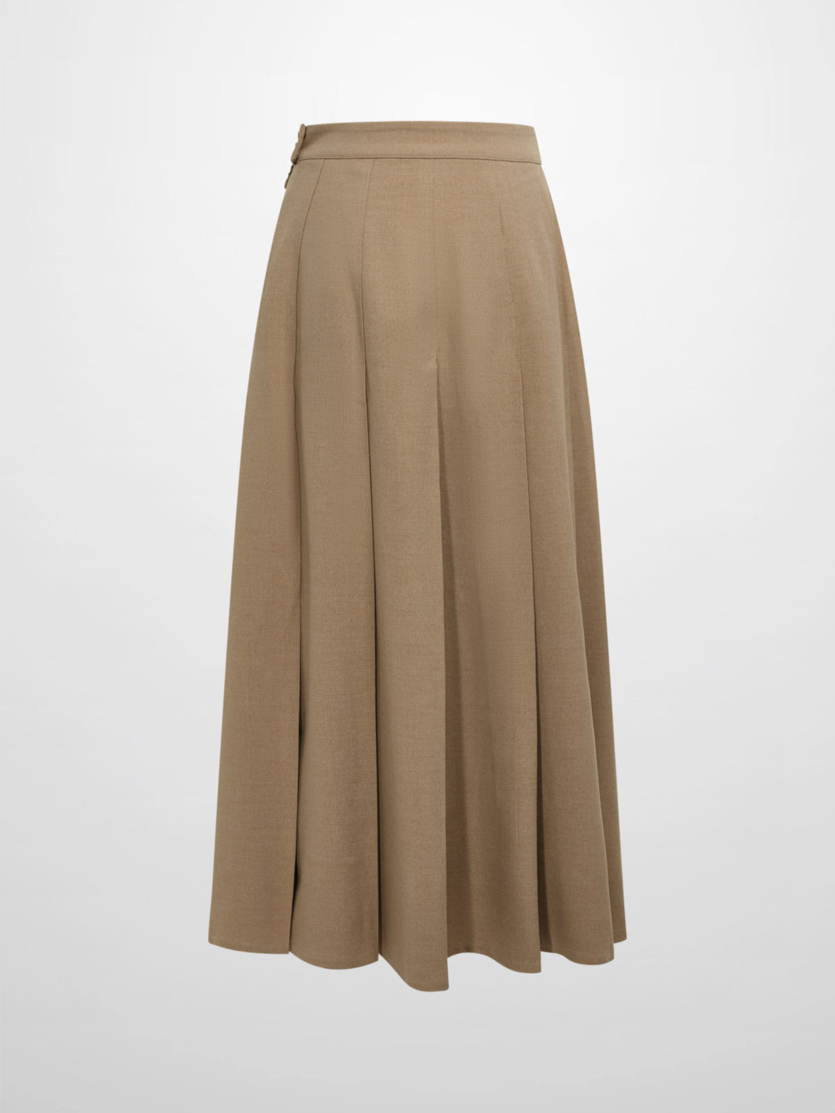 Stitch Down Pleated Basic Skirt - Camel