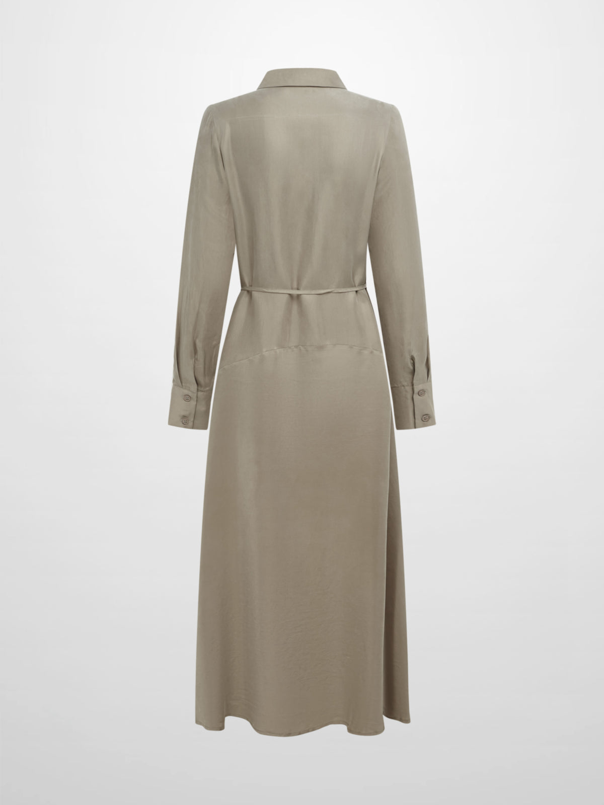 Cupro Drop Waist Maxi Dress - Warm Taupe