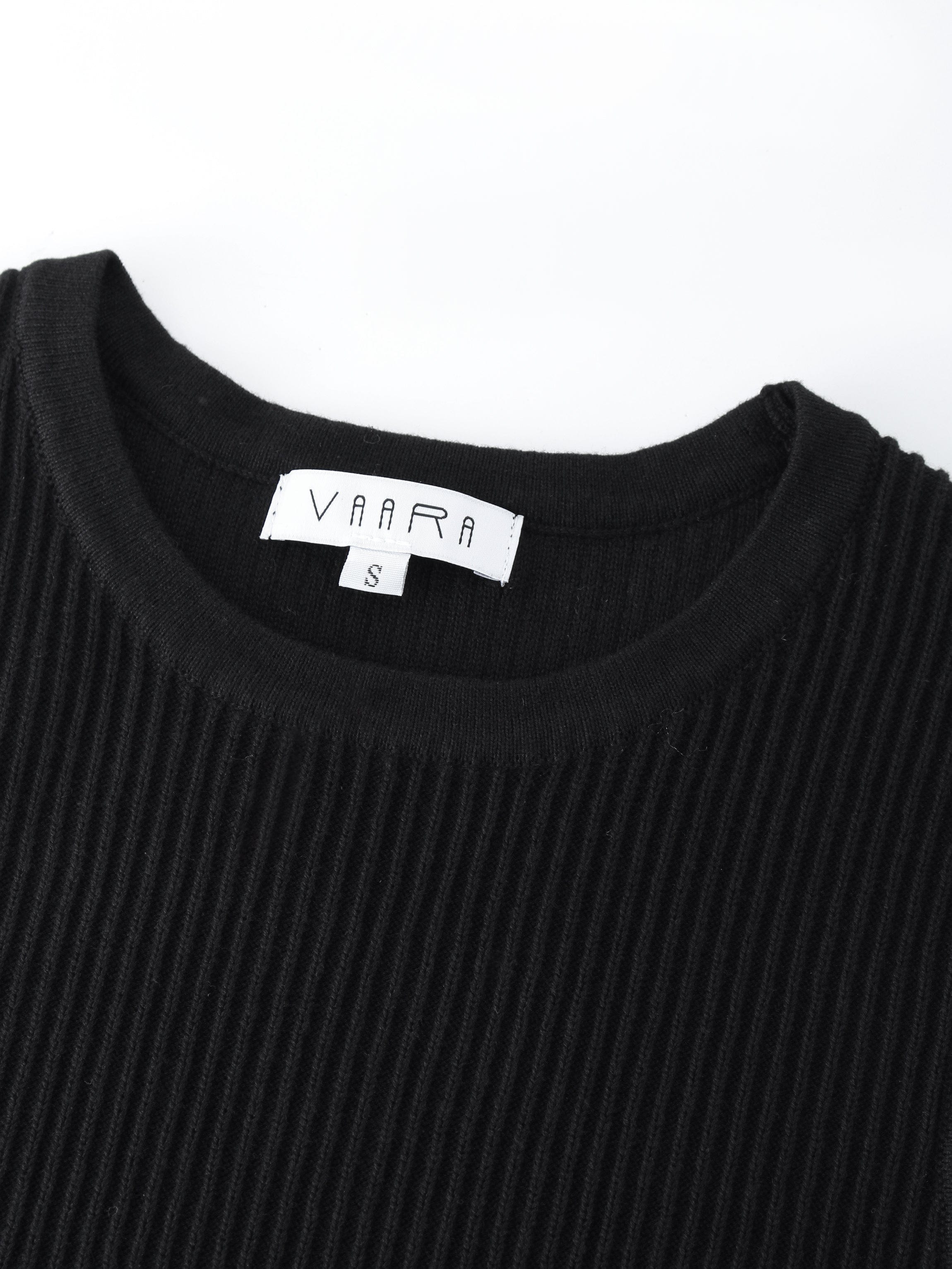 Sleeveless Ribbed Crew-Black