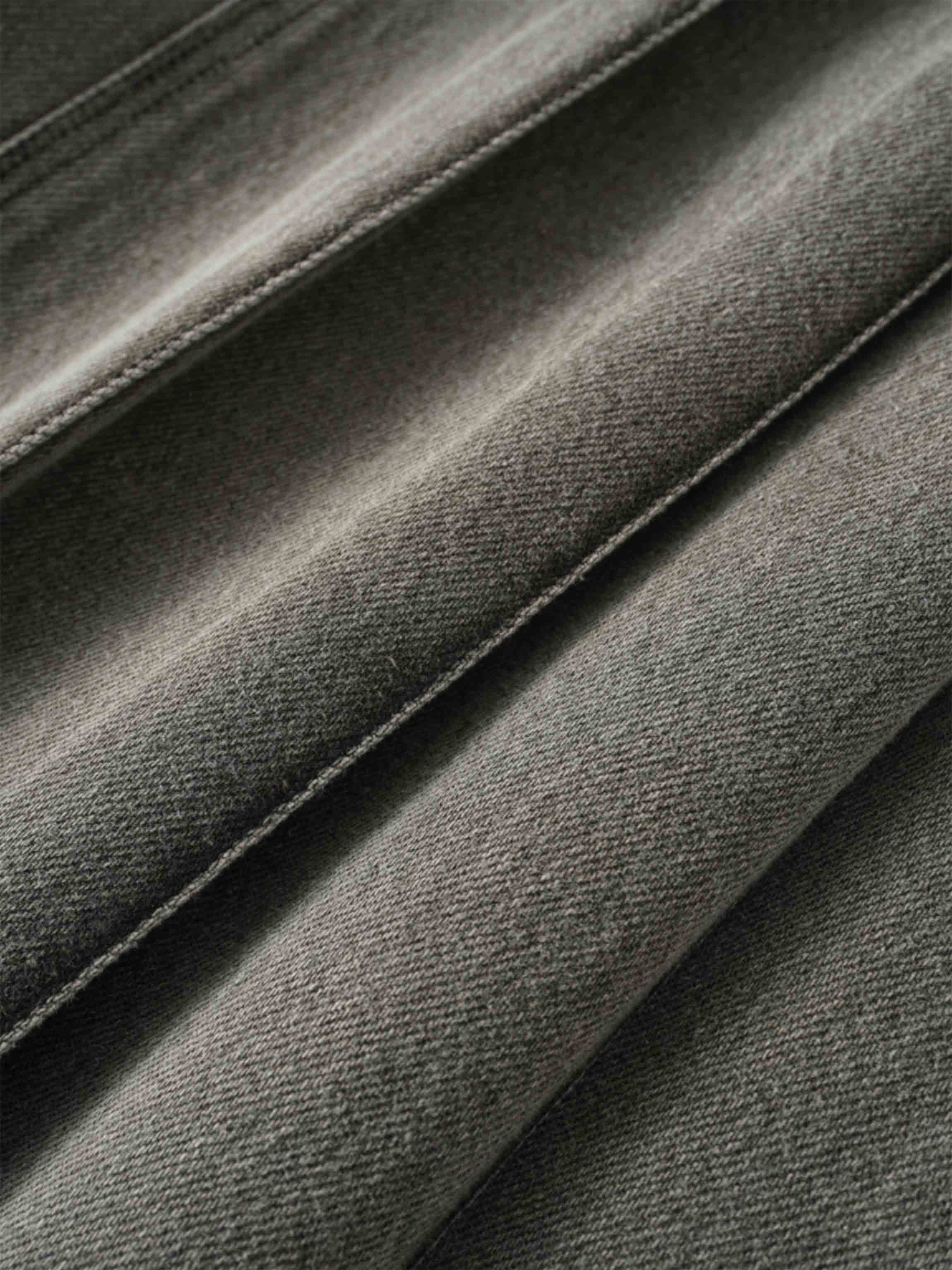 Stitched Pleated Denim Skirt-Grey