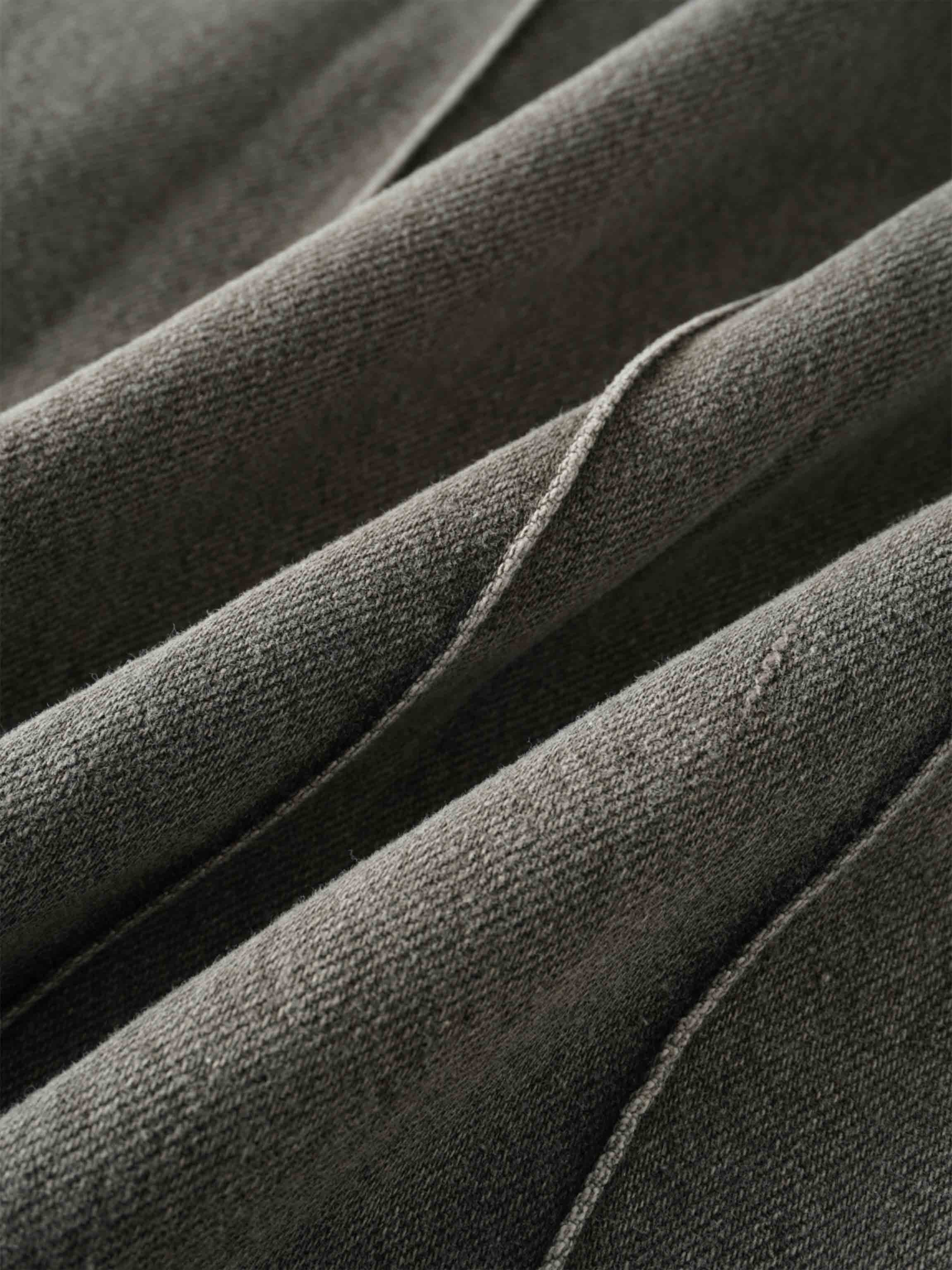 Stitched Pleated Denim Skirt-Grey